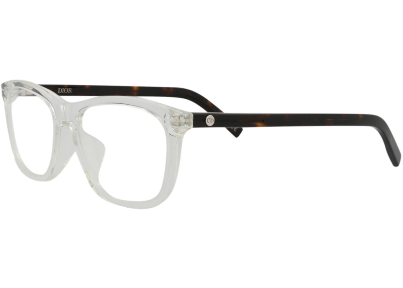 Dior Square-Frame Acetate Optical Frames Crystal Black Transparent (DM50005F-54-026) - 2