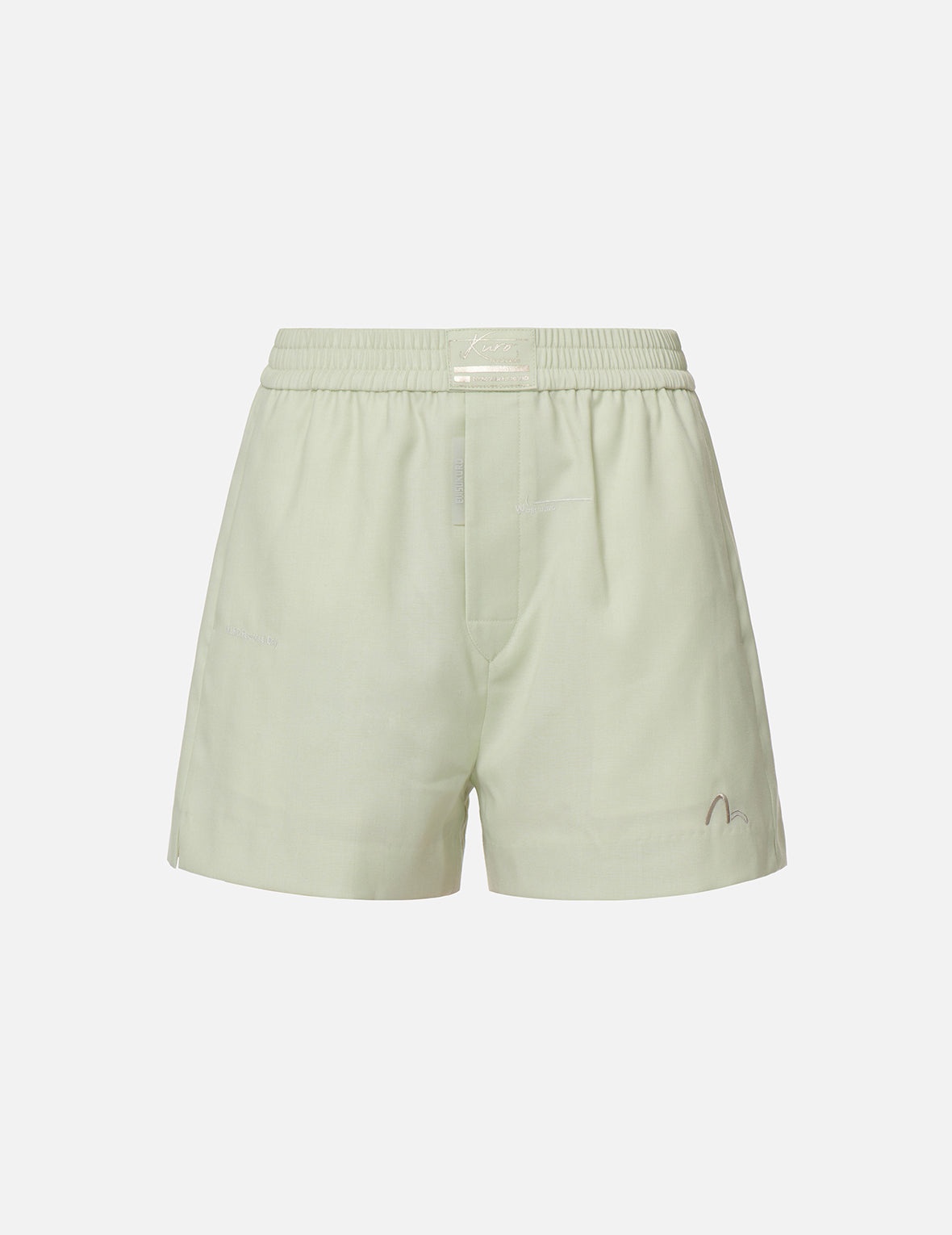 Slogan Embroidery Wool-blend Shorts - 7