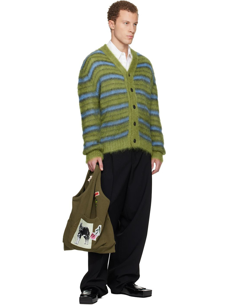 Marni Green & Blue Fuzzy Wuzzy Stripe V-Neck Cardigan outlook
