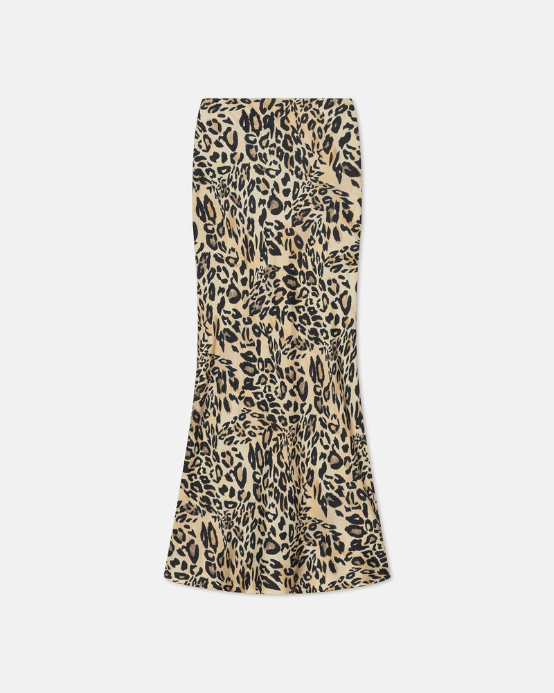 Printed Silk-Twill Midi Skirt 1