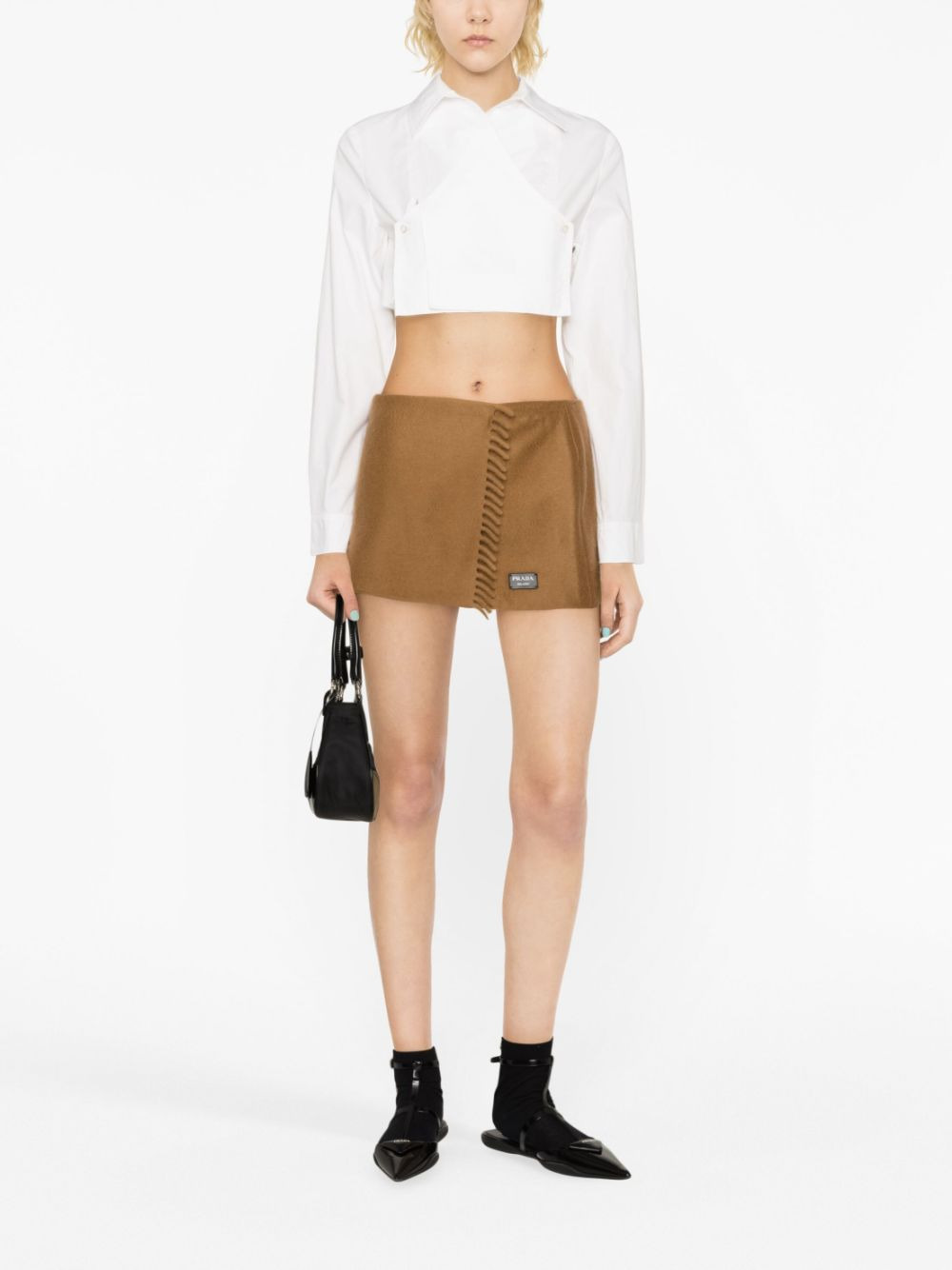 Prada Women Wraparound Cashmere Miniskirt - 4