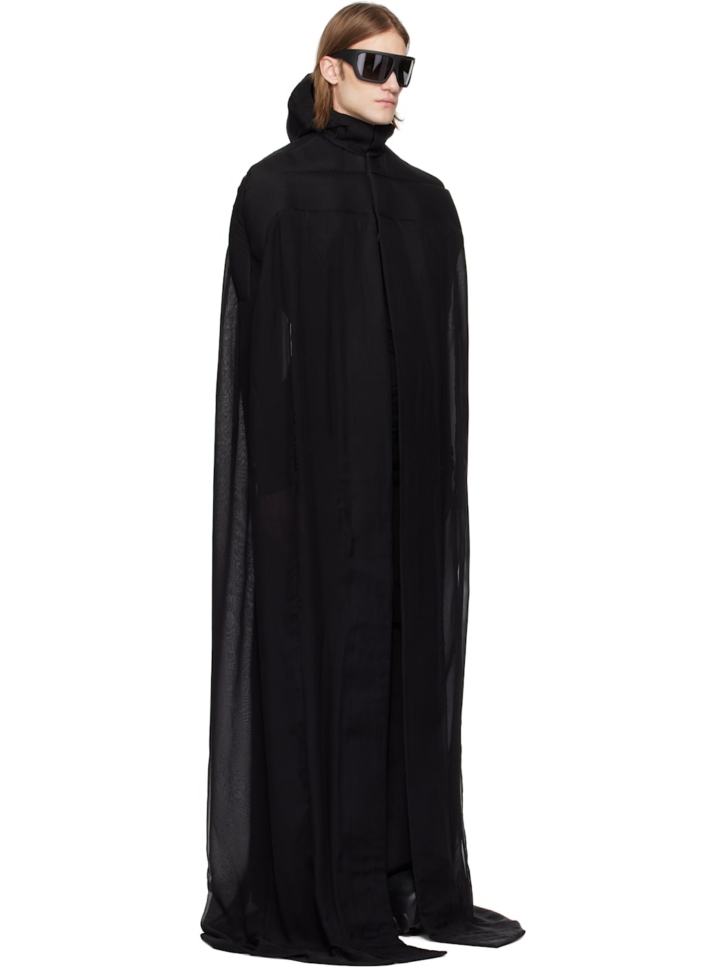 Black Hollywood Pville Cape Long Coat - 2