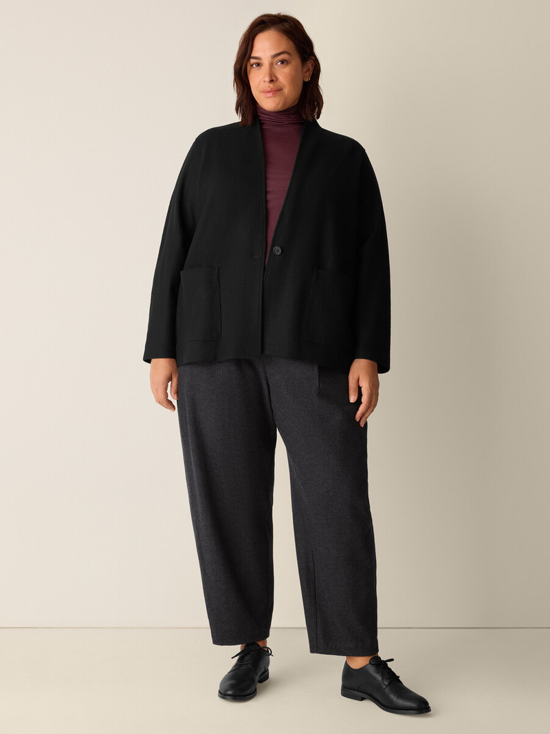 Felted Wool Jersey High Collar Jacket 6