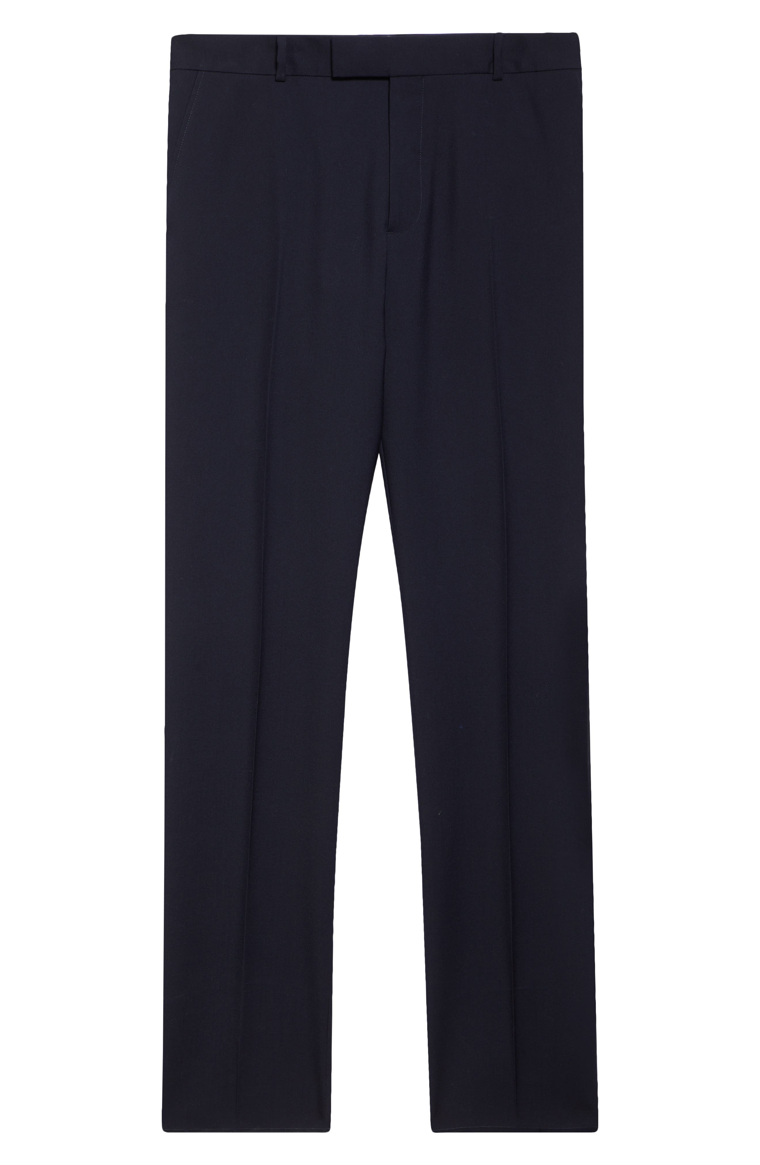 McQueen Low Rise Wool Cigarette Trousers in Navy at Nordstrom - 6