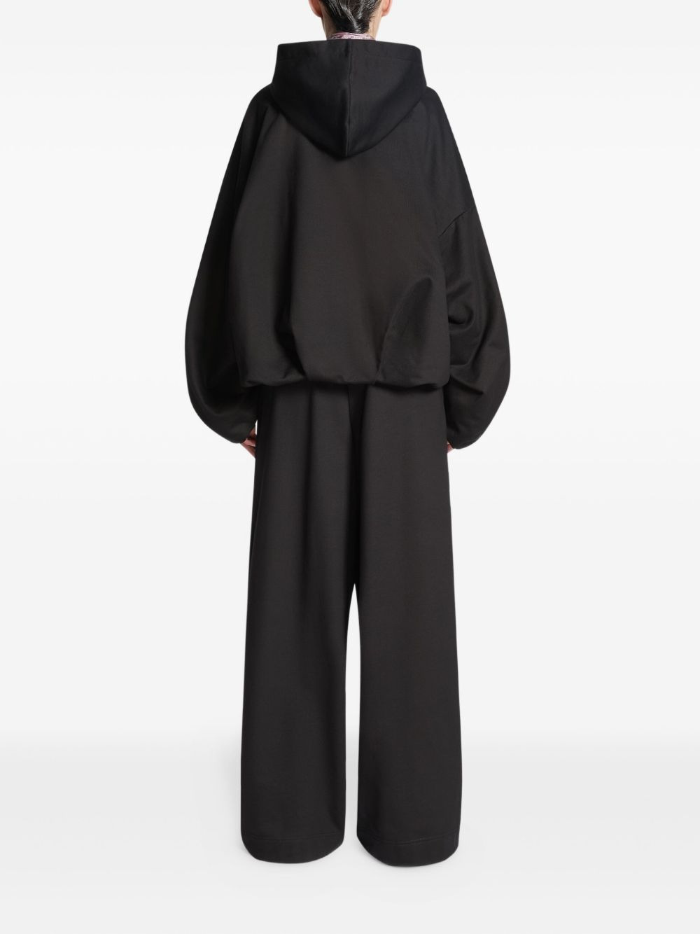 draped balloon-sleeve hoodie - 4
