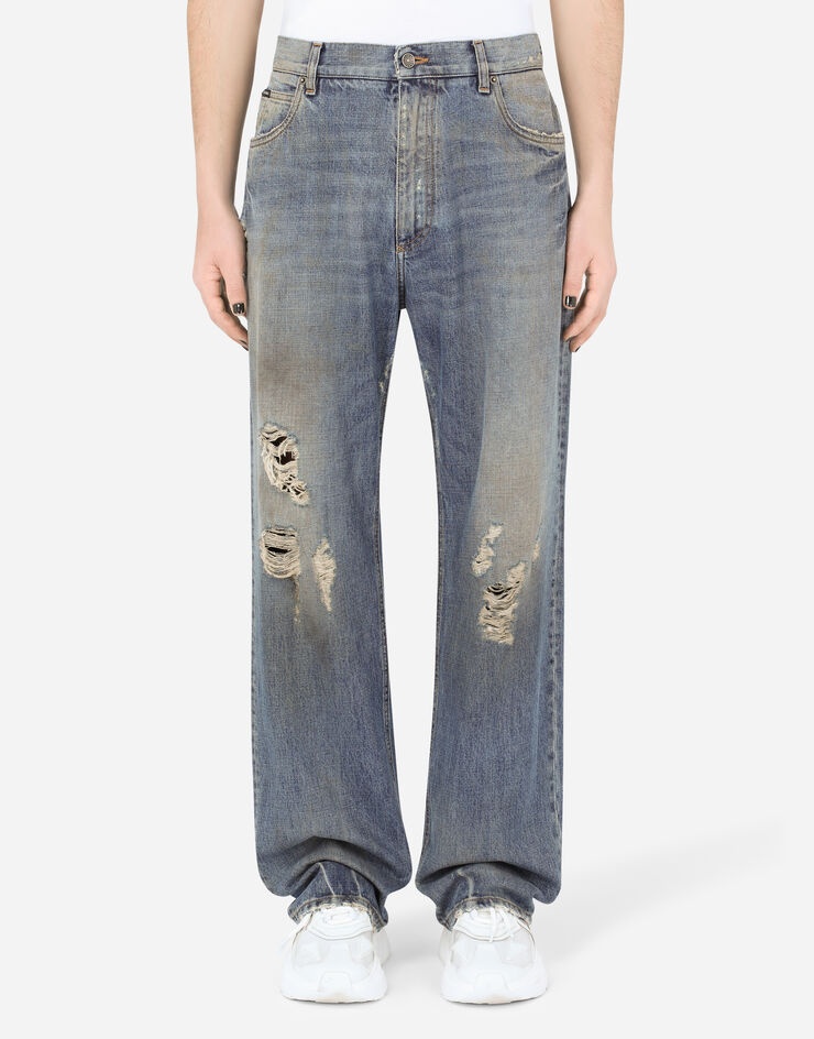 Washed oversize jeans with rips - 2
