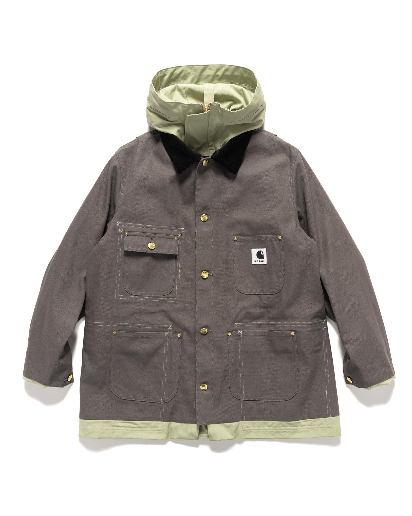 Carhartt WIP Reversible Duck Coat Grey x L/Green - 1