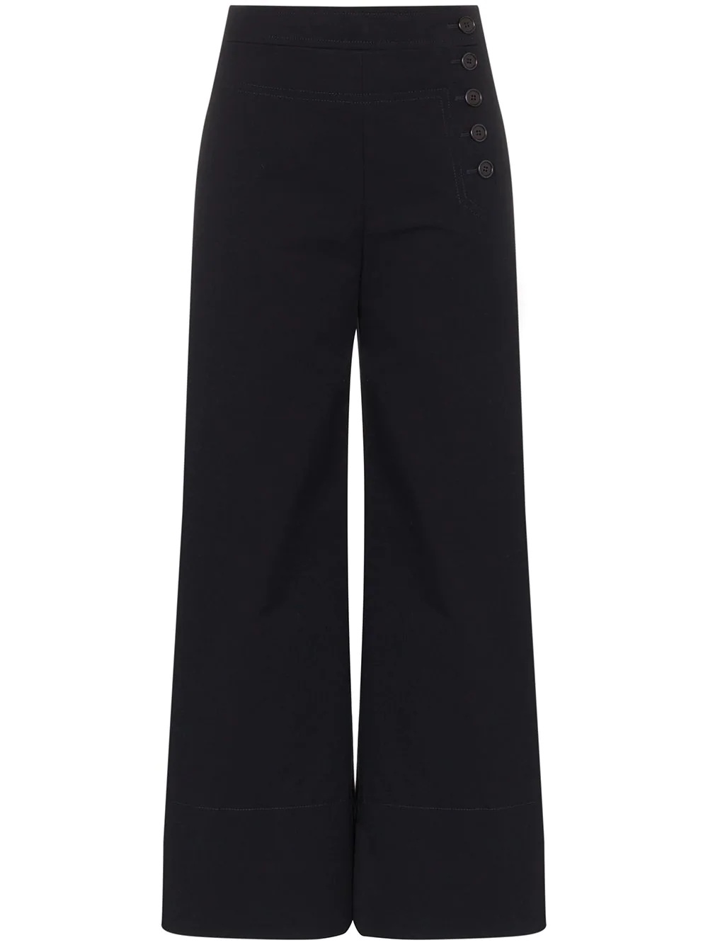 buttoned flared trousers - 1