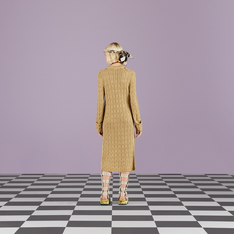 Chunky cable knit viscose dress 6