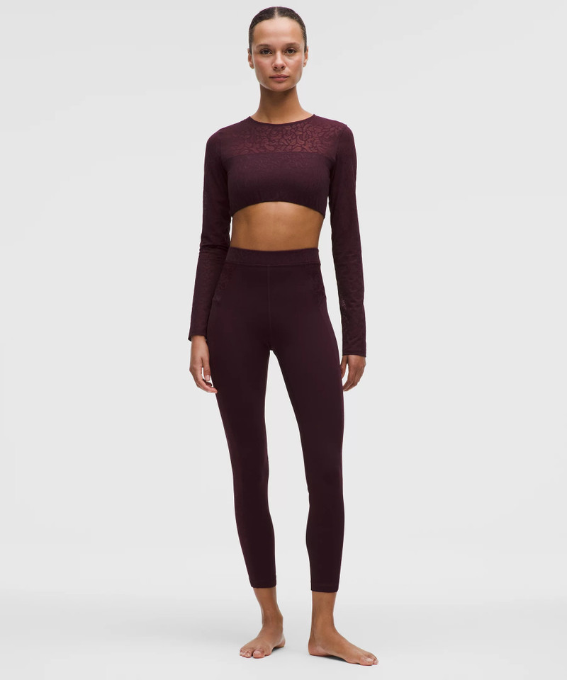Paisley Sheer Lace Jacquard Panelled High-Rise Tight 25" 1