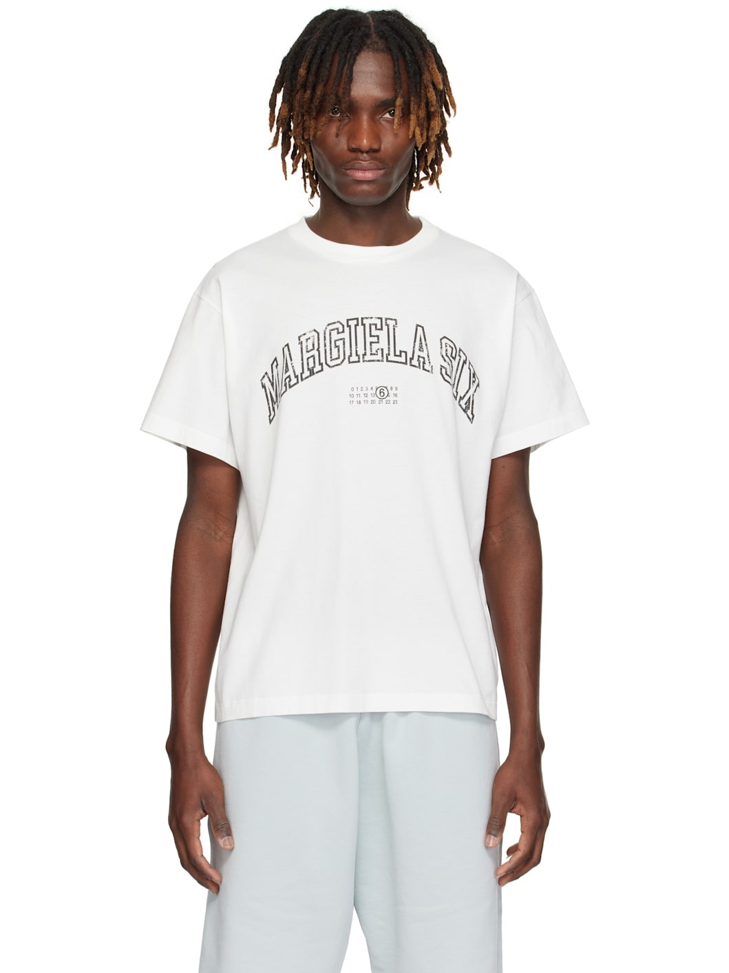 White Varsity Print T-shirt - 1