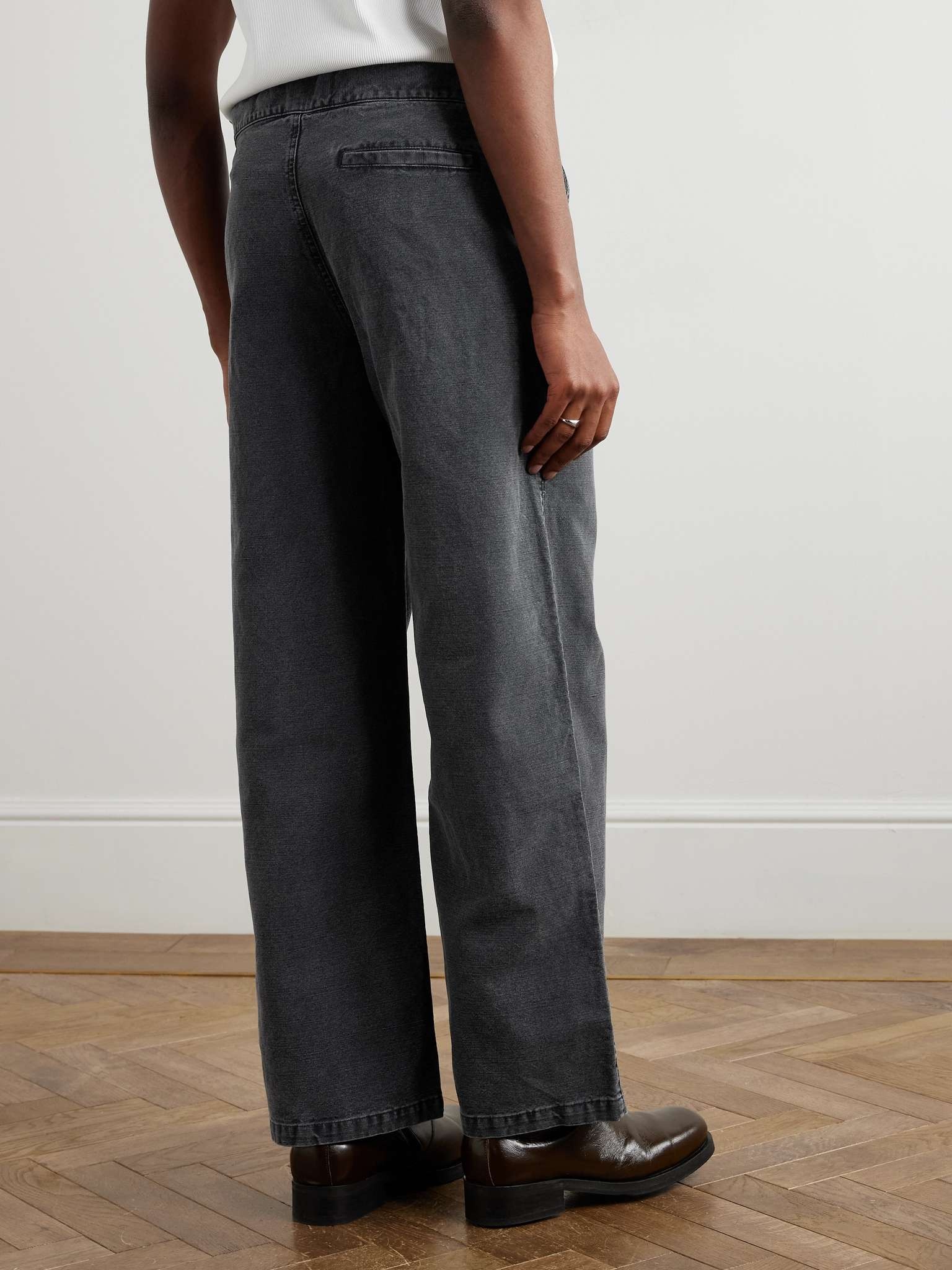 Stern Straight-Leg Belted Cotton and Linen-Blend Canvas Trousers - 4