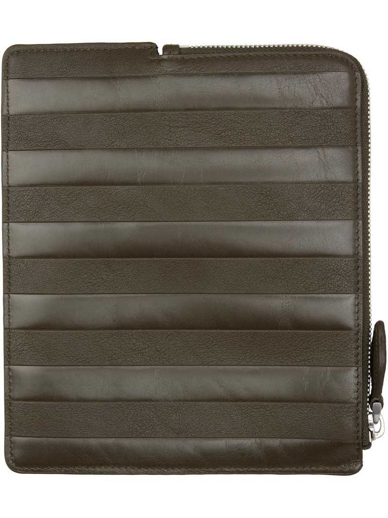 AMI Paris Khaki Leather Midi Wallet outlook