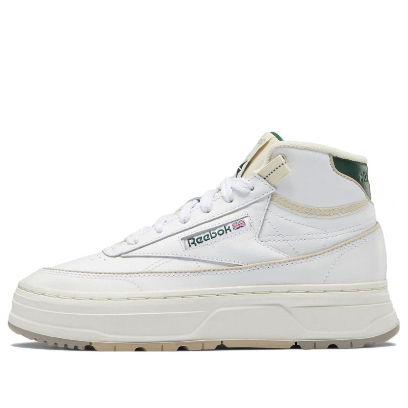 Reebok Club C Geo Mid White Dark Green (Women's) - 1