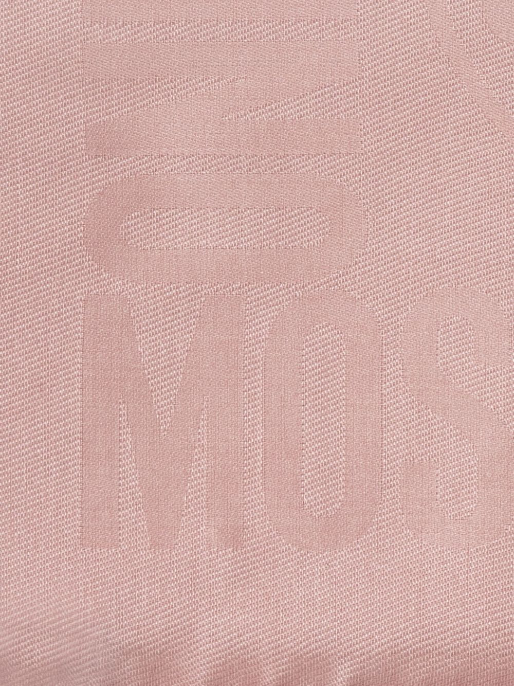 logo-embossed fringed scarf - 2