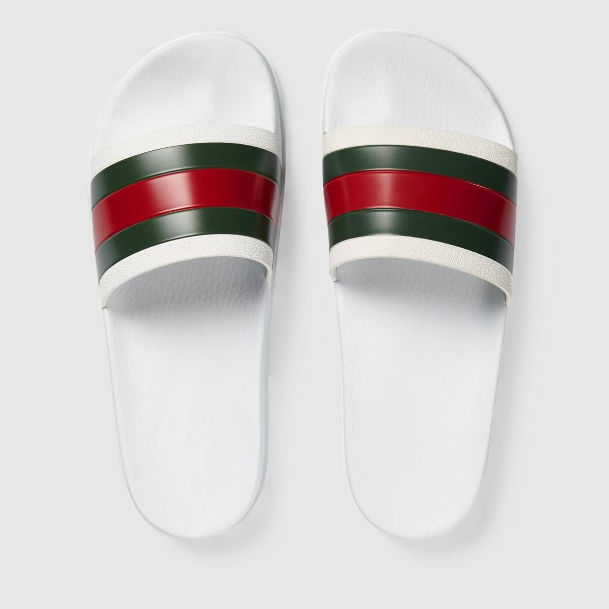 Gucci Web Rubber Slide Sandals - 4