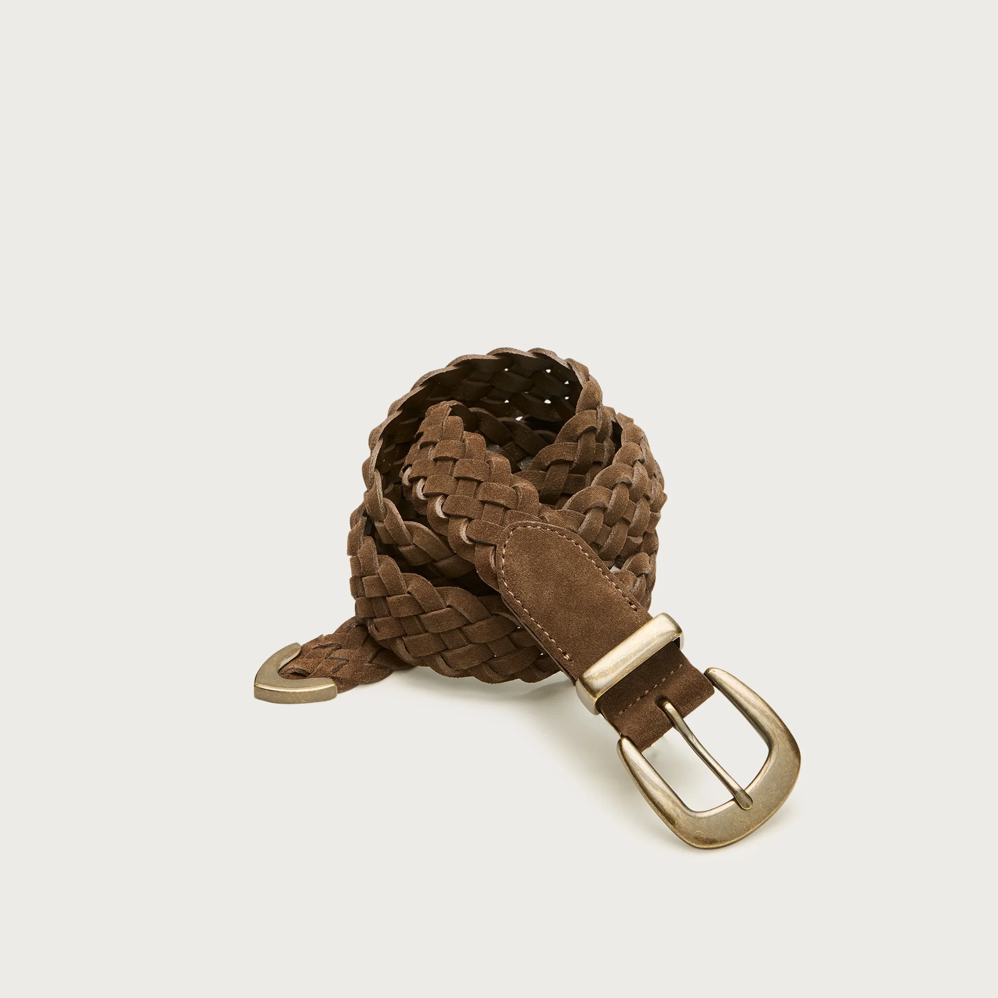 Western braided belt in Italian suede - 1
