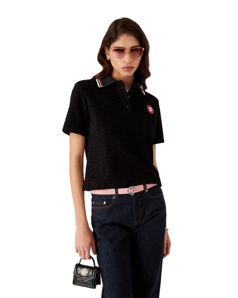 Monogram Jacquard Towelling Polo Shirt 4