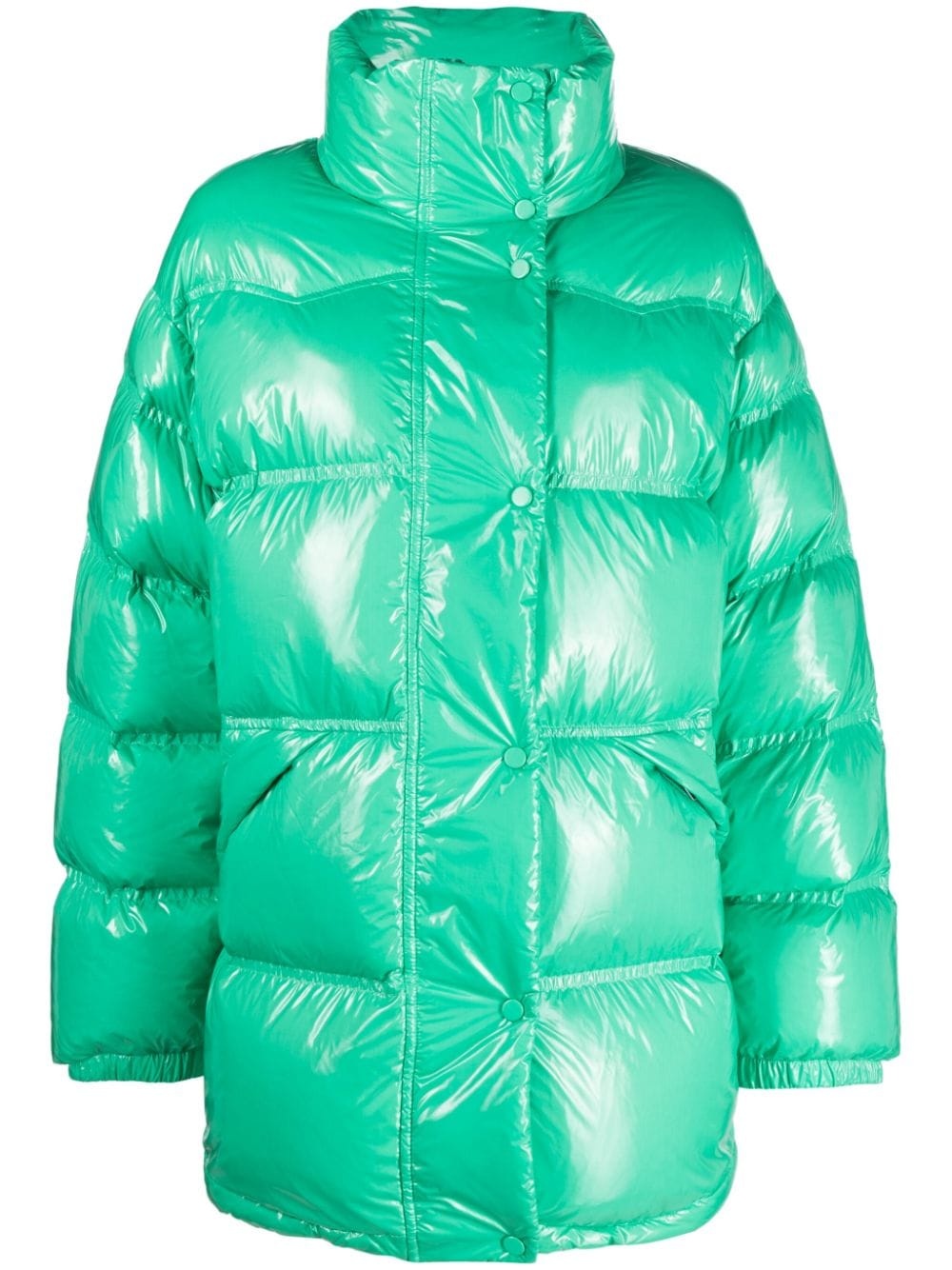 high-shine finish padded-design jacket - 1