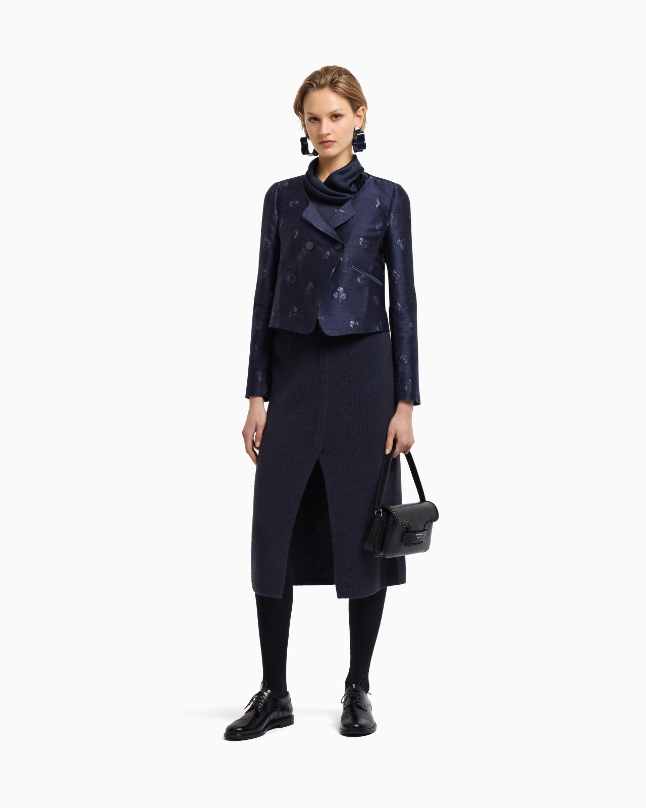 SATIN FOULARD-COLLAR BLOUSE WITH POLKA-DOT PRINT - 2