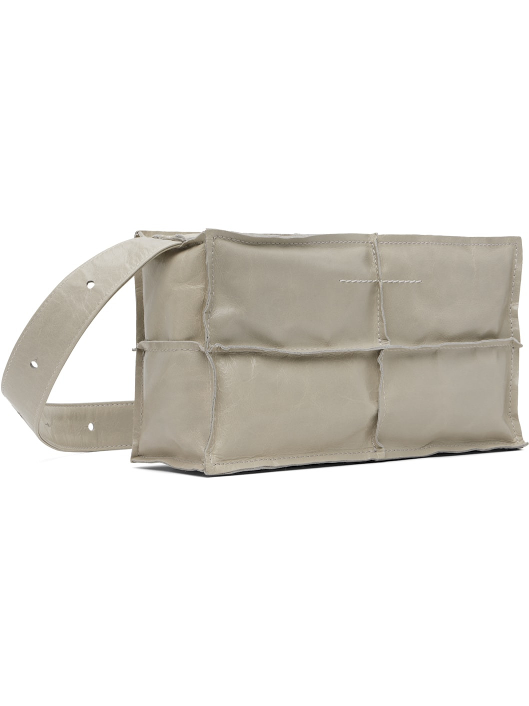 Gray Wrinkled Leather Bag - 3