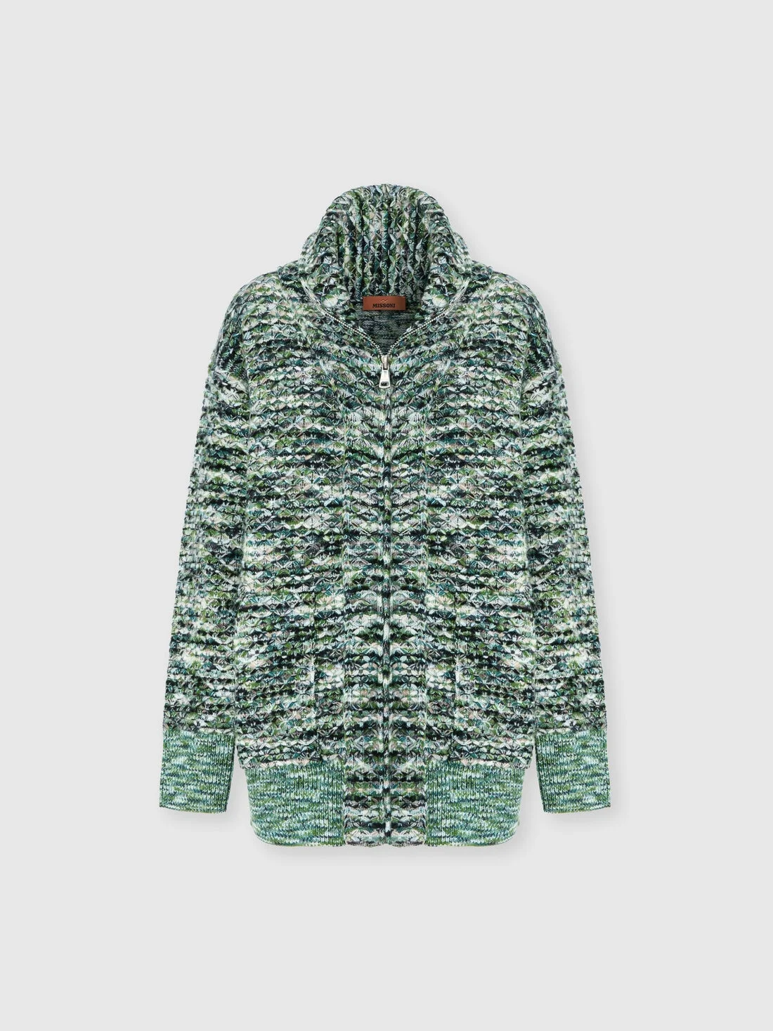 Oversized full-zip cardigan with 3D construction - 1
