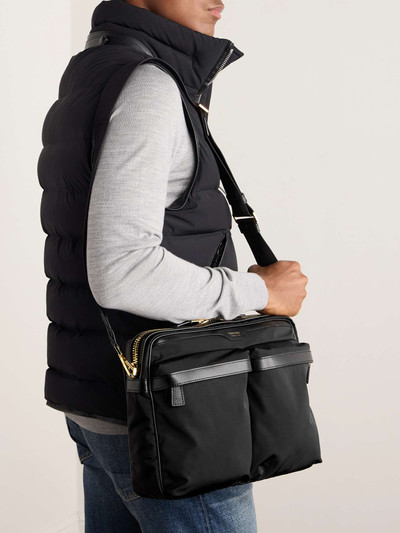 TOM FORD Large Leather-Trimmed Nylon Messenger Bag outlook
