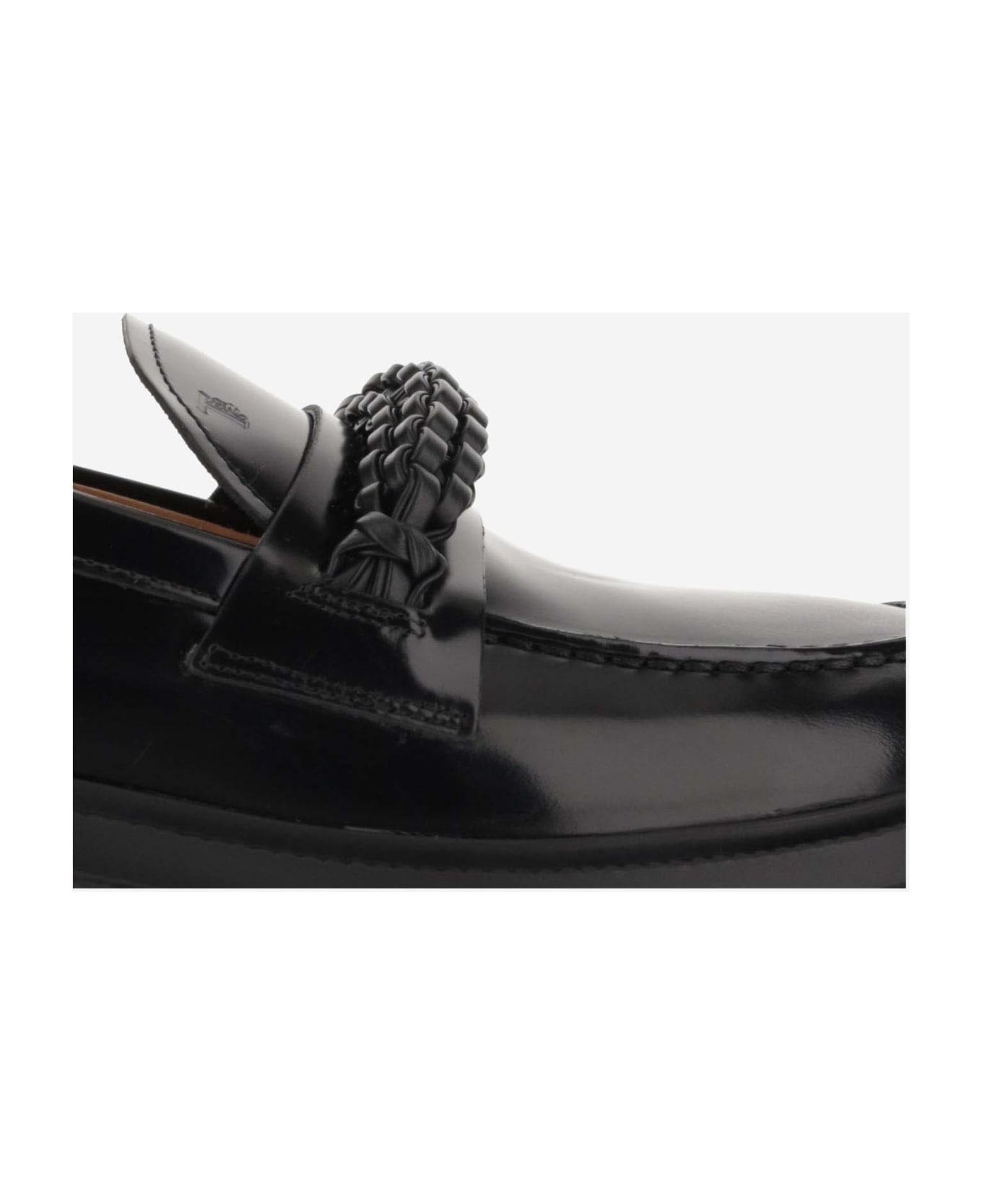 Leather Loafers With Weave - 5