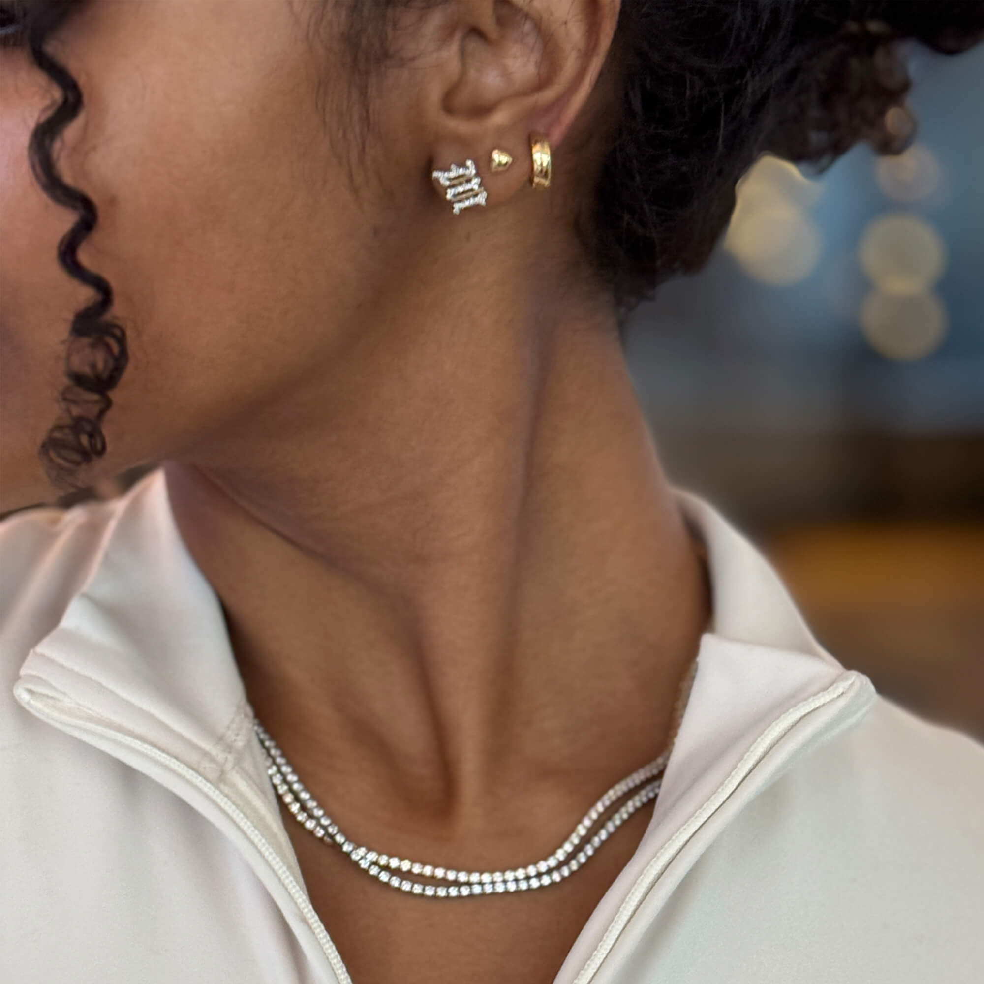 Unflippable Tennis Necklace in White Gold - 16