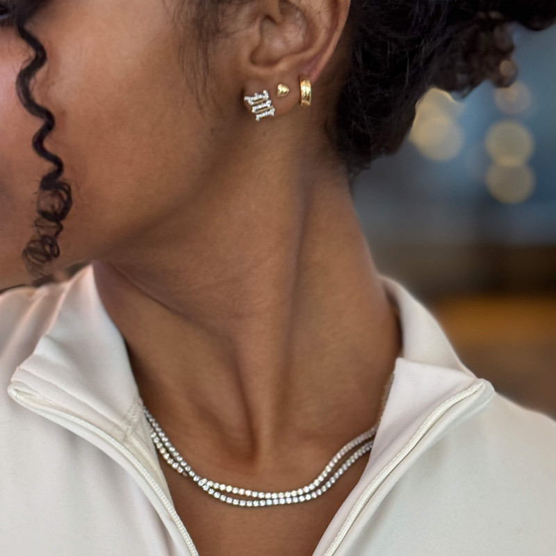 Unflippable Tennis Necklace in White Gold 16