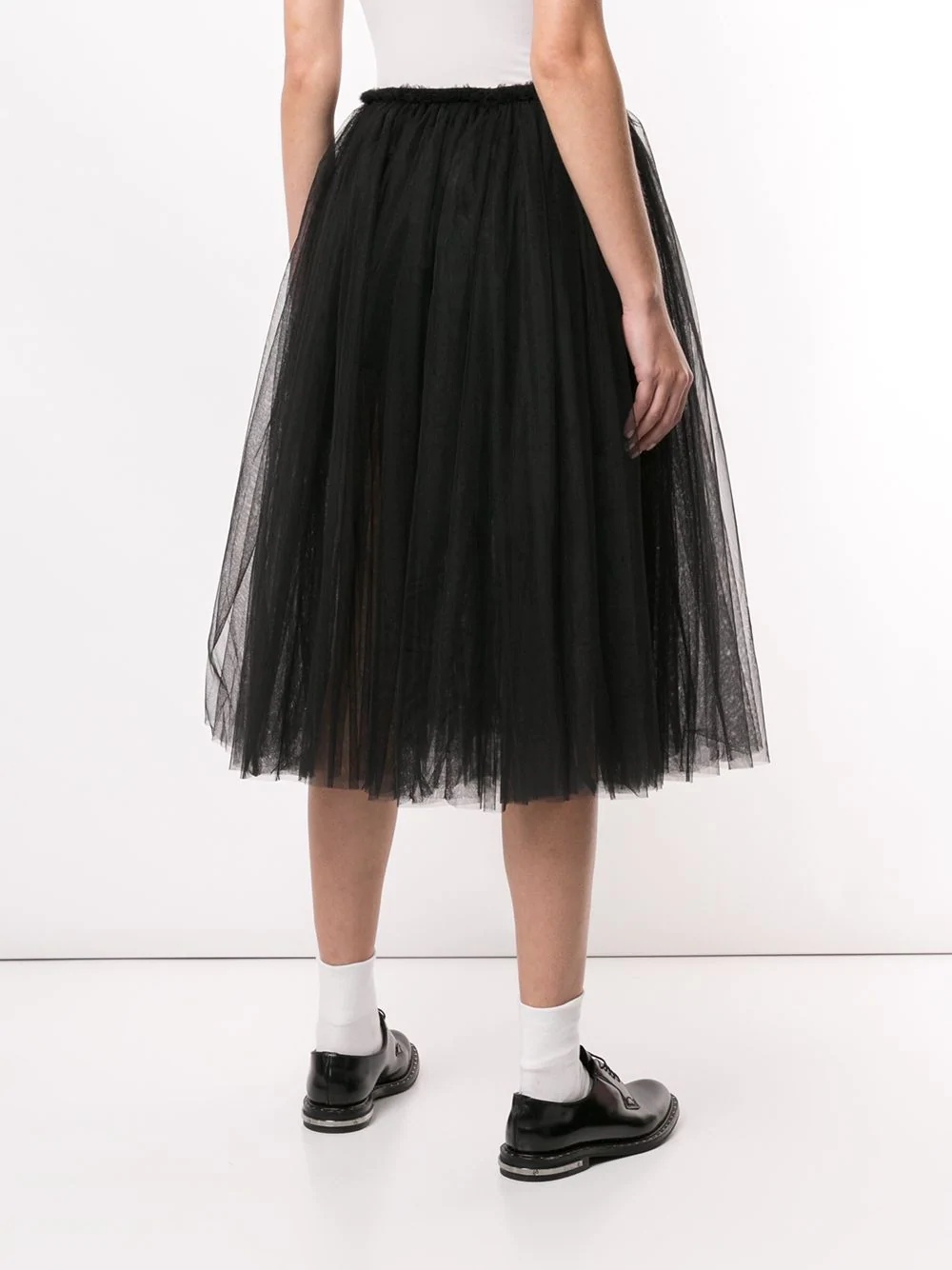 high-waisted pleated tulle skirt - 4