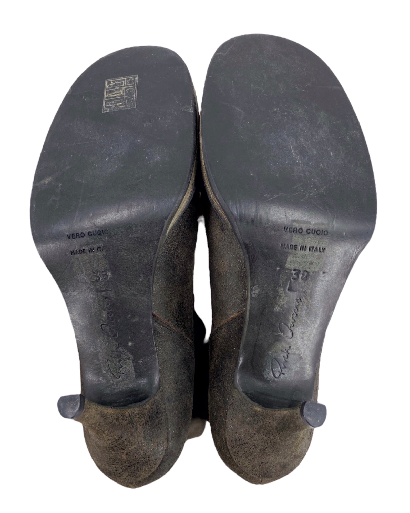 Rick Owens Spring 2006 TUNGSTEN Blistered Leather Heels Boots 38 - 7