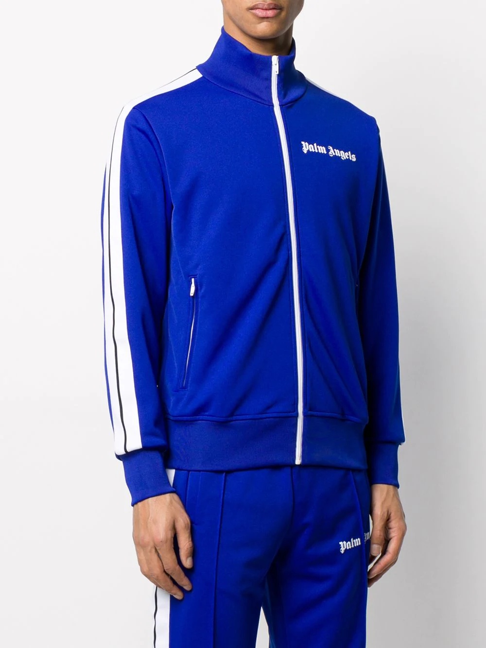 sleeve-stripe zipped track jacket - 3