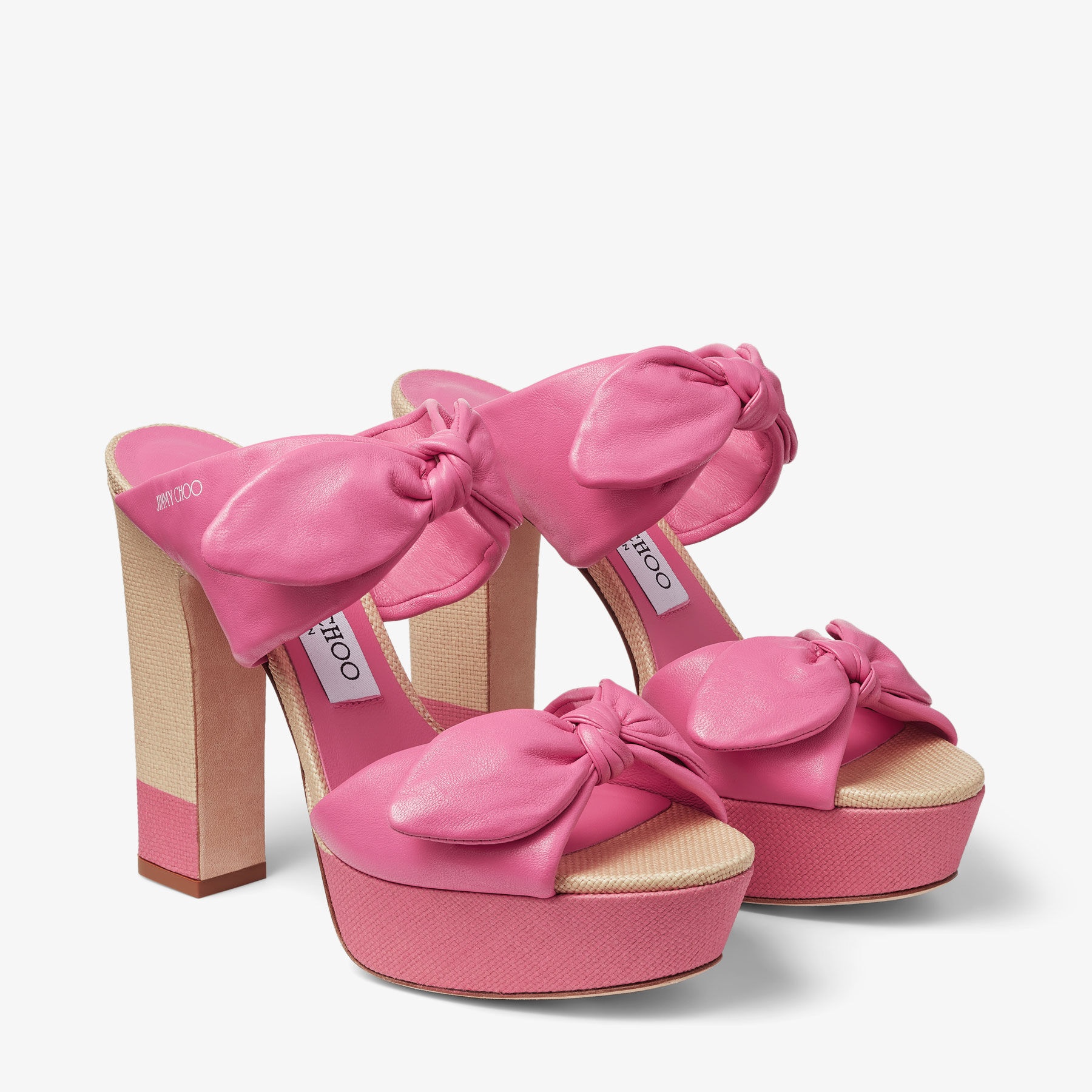 Rua 120
Natural/Candy Pink Raffia and Leather Platform Sandals - 2