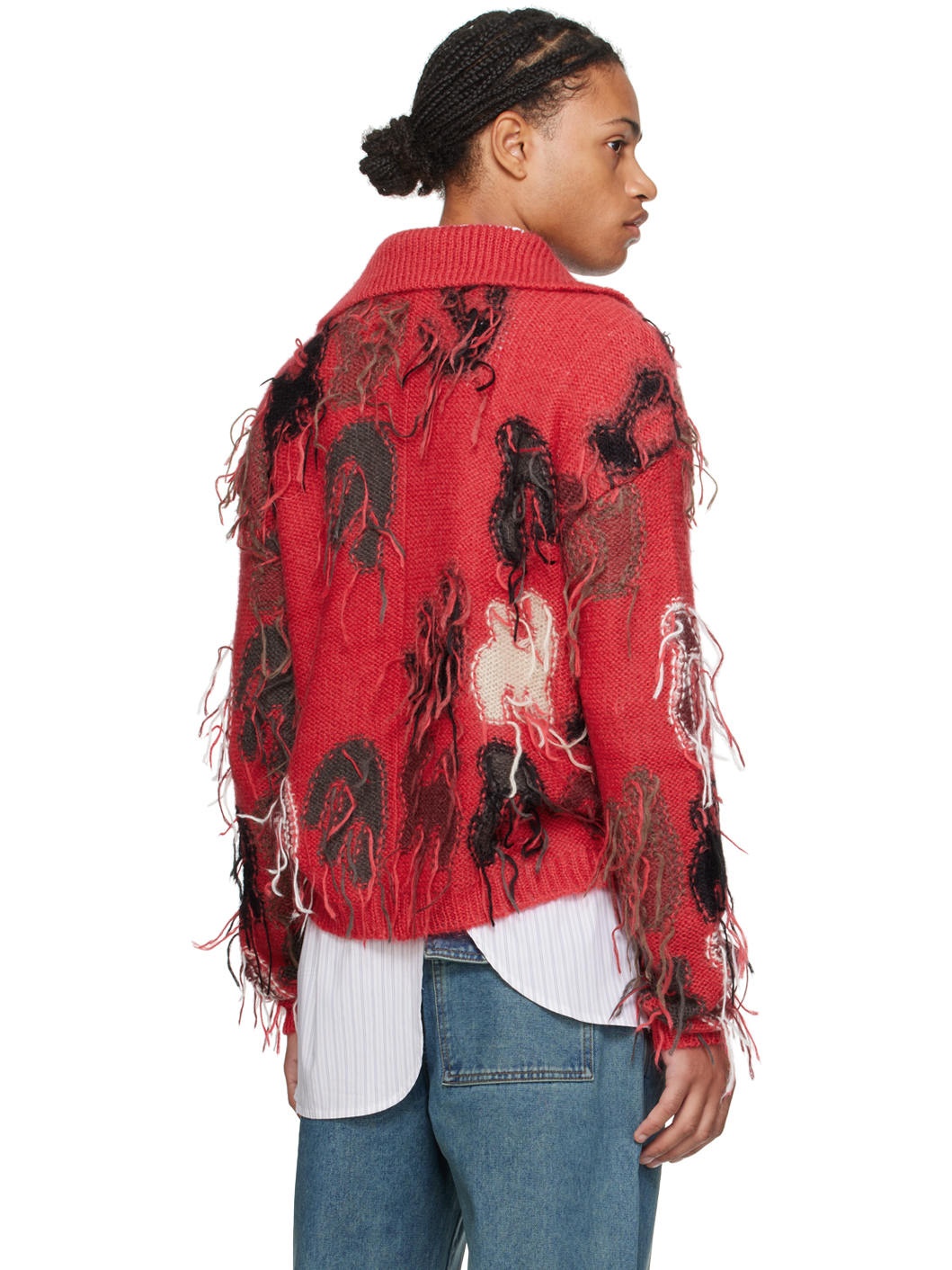 Red Intarsia Rainbow Sweater - 3
