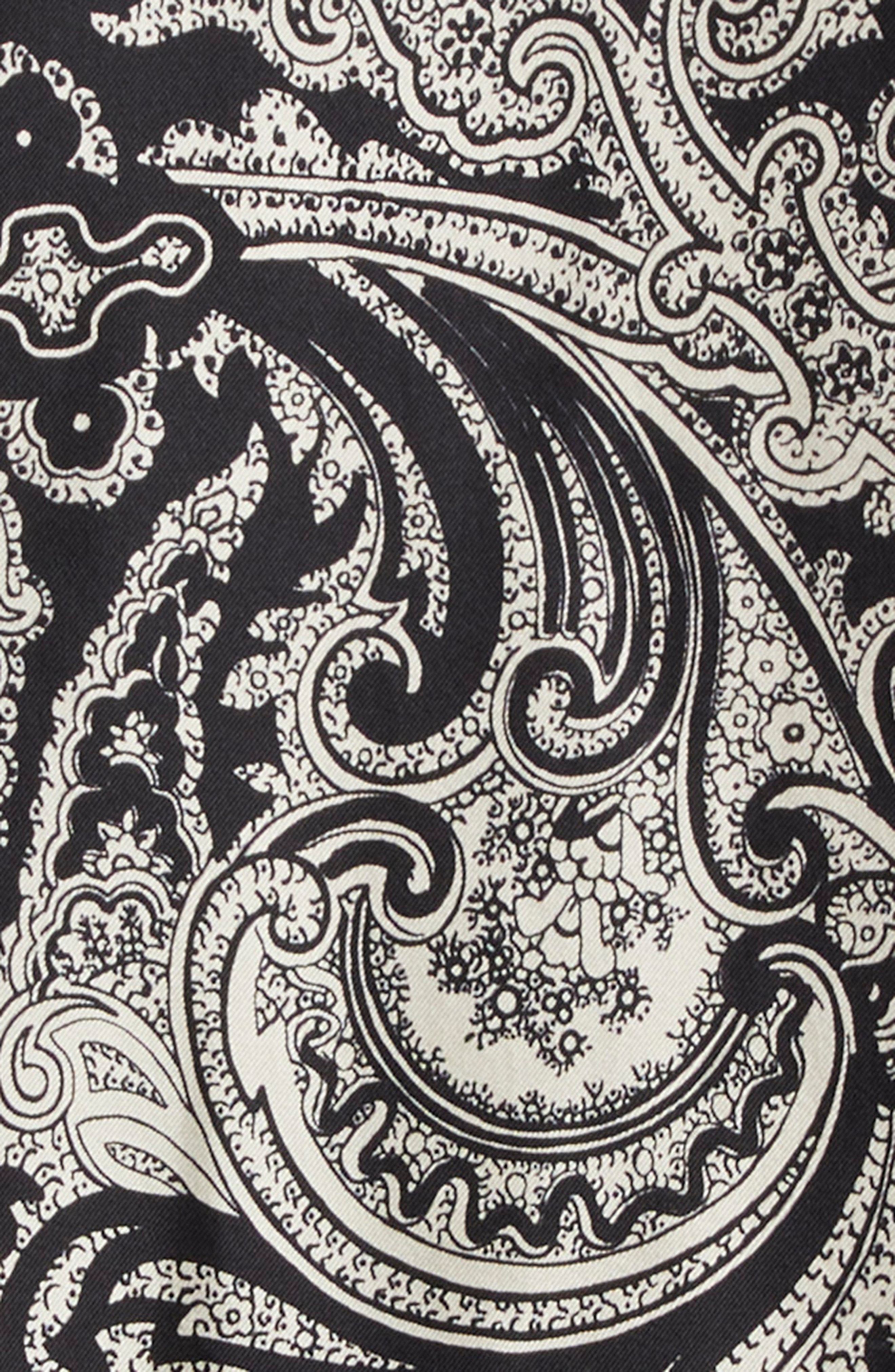 Nili Lotan Alfie Print Silk Shirt in Black/Ivory Paisley Scarf at Nordstrom - 7