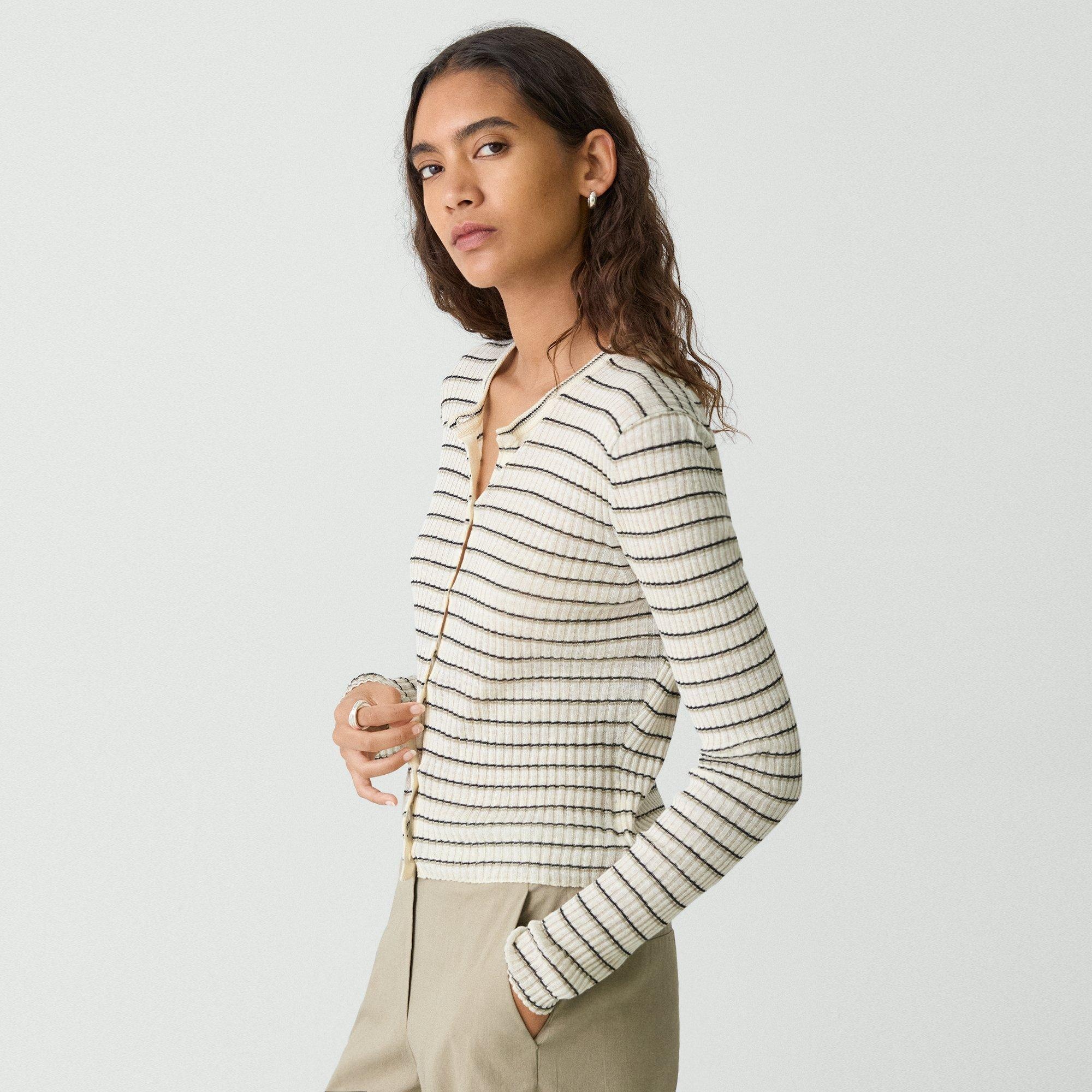 Cropped Cardigan in Linen-Blend - 3