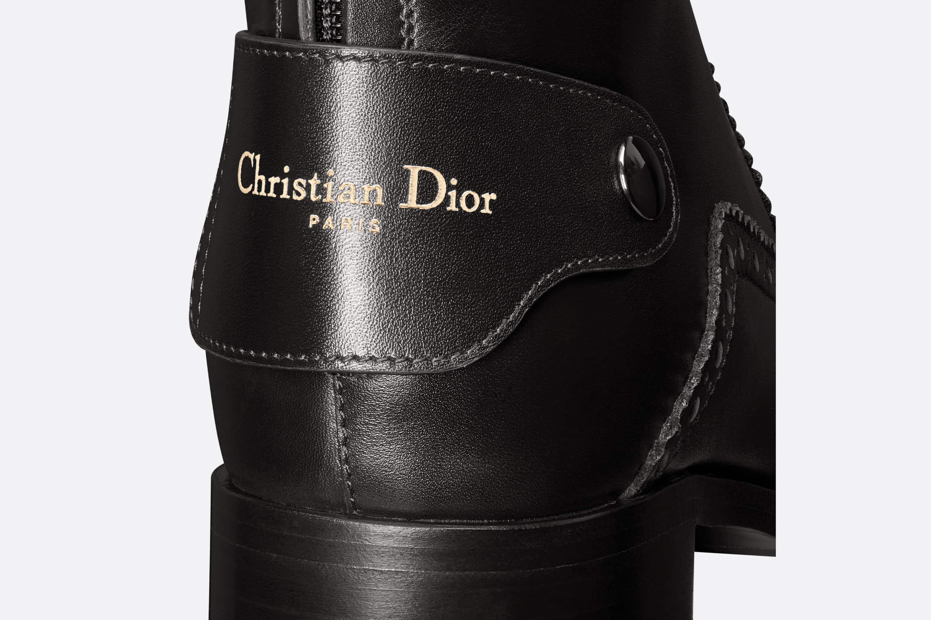 CHRISTIAN DIOR Calfskin Empreinte Ankle Boot 39.5 Black 1261804