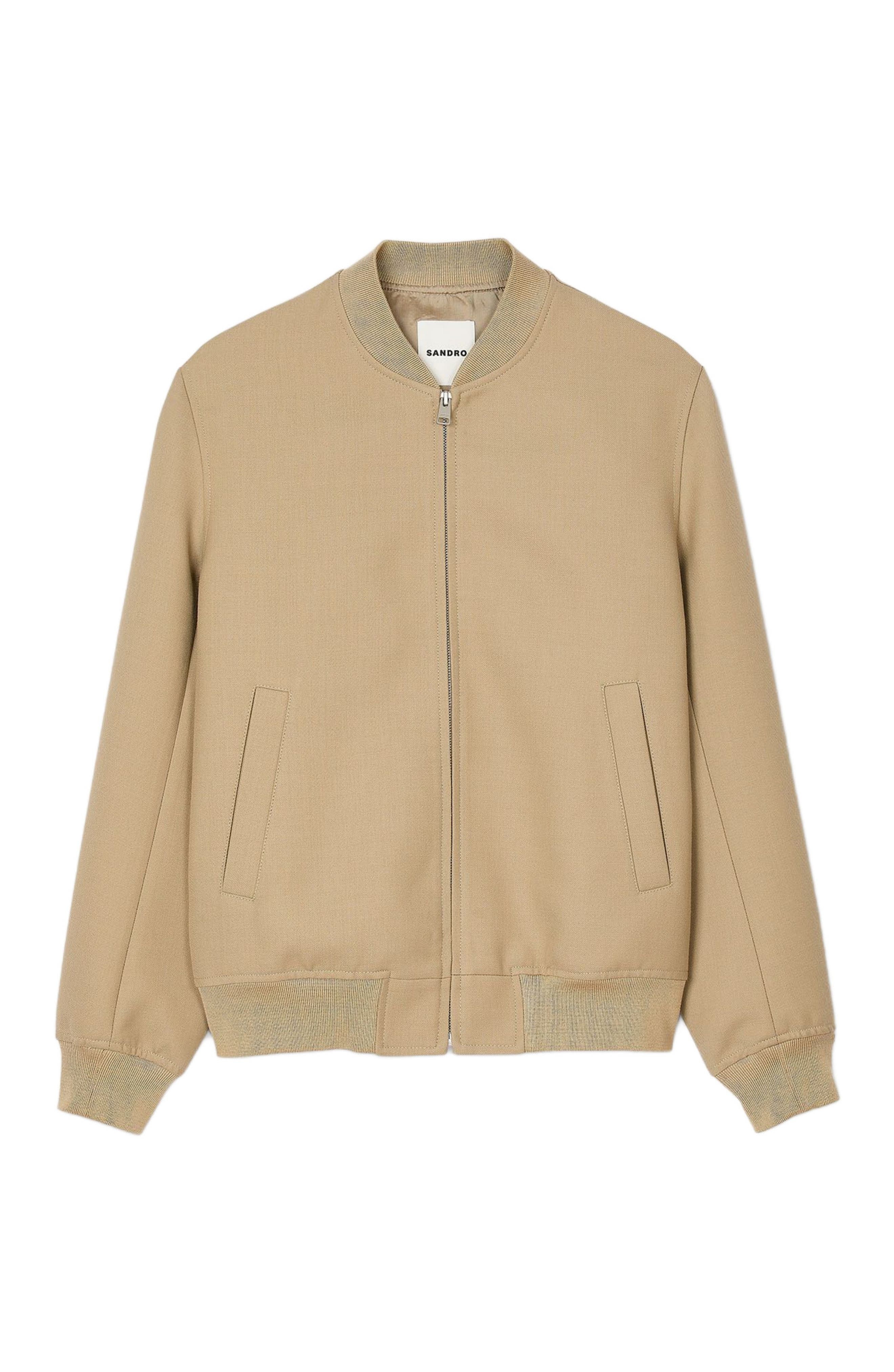 SANDRO Zip-up jacket in Nut at Nordstrom - 5
