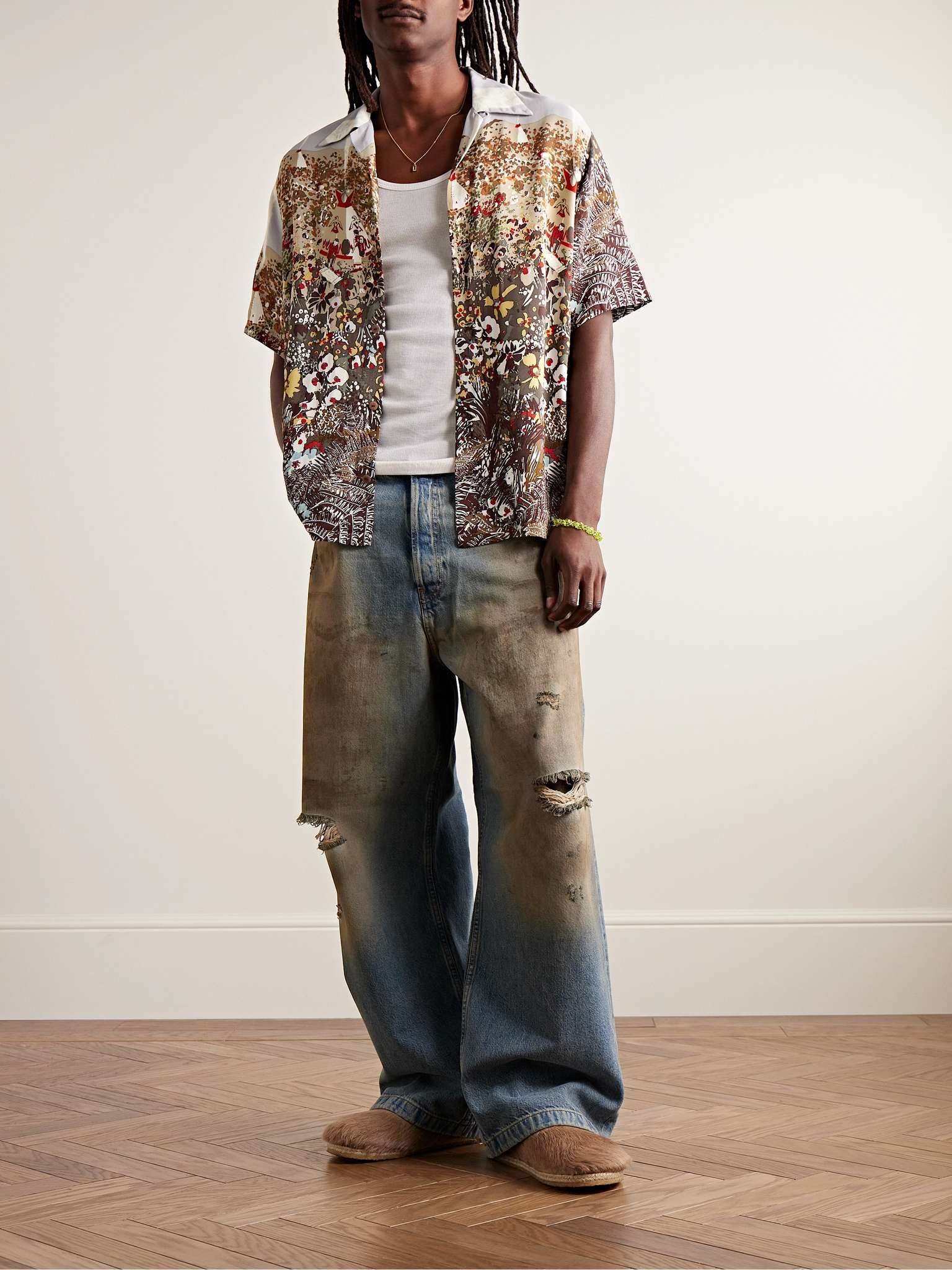 KAPITAL legs kountry デニムシャツ Kapital 8oz Denim Great Kountry Damaged Baseball Shirt Blue