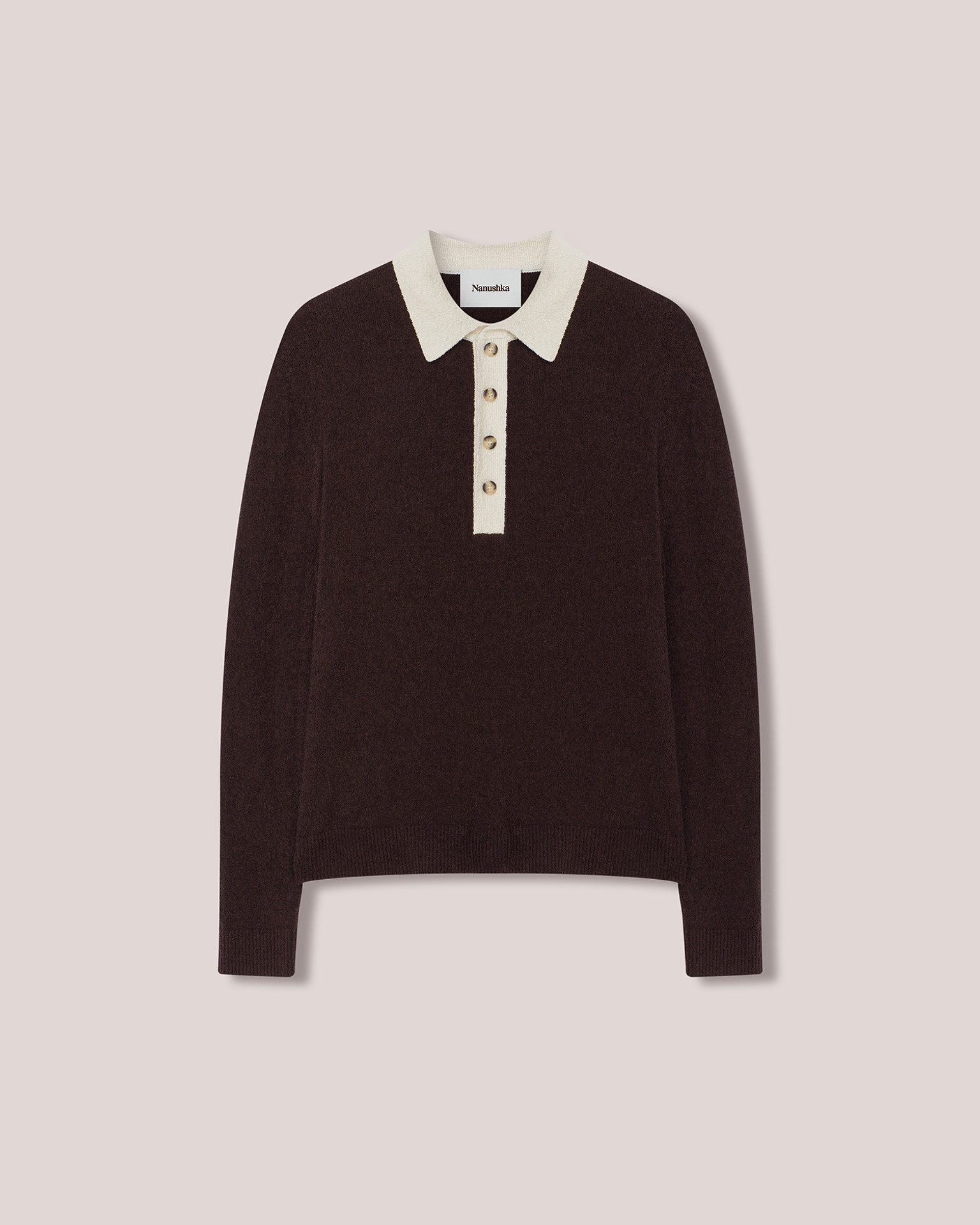 DANTE - Terry-knit contrast knit - Brown/Creme - 1