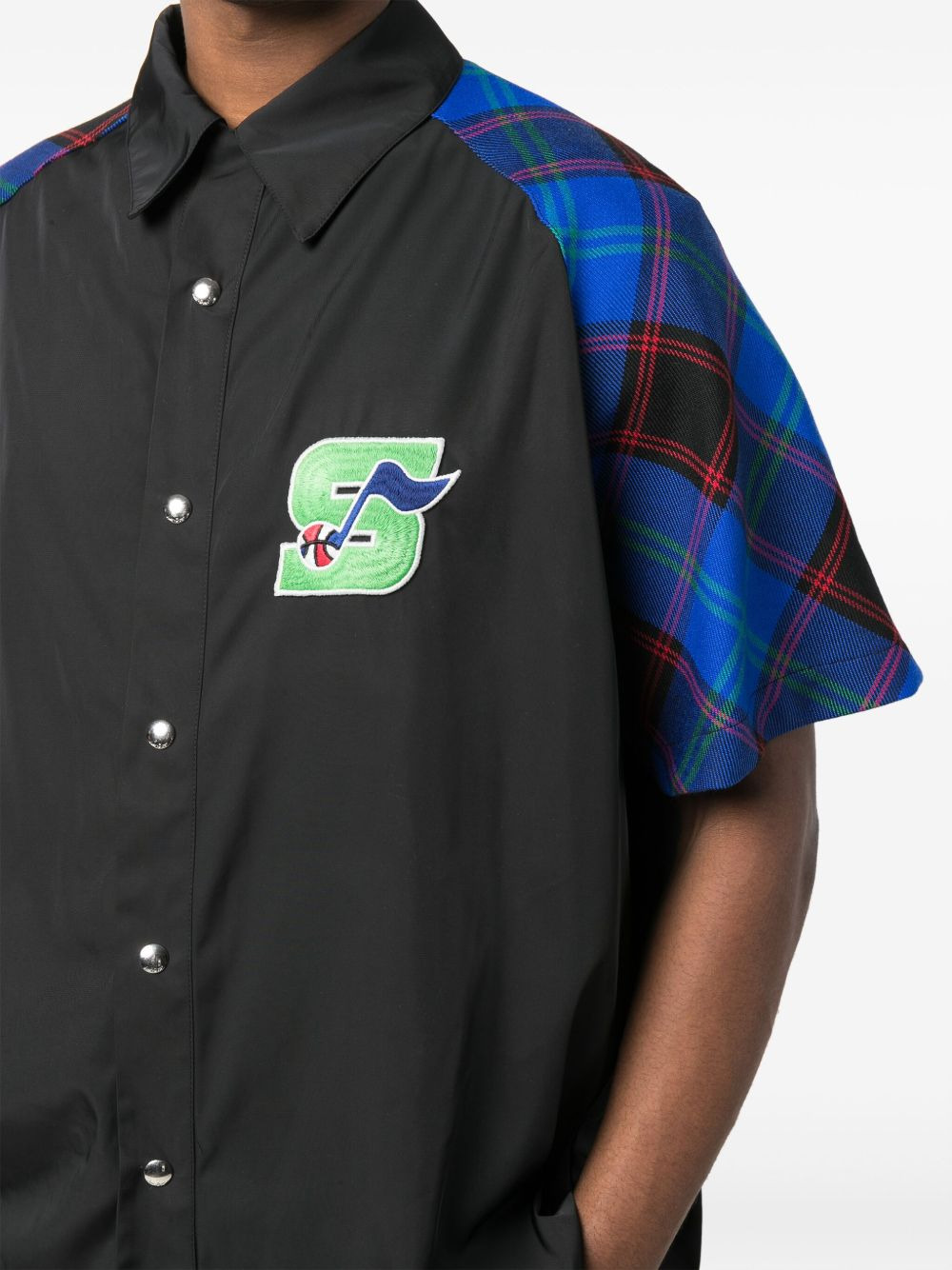 colour-block short-sleeved shirt - 5