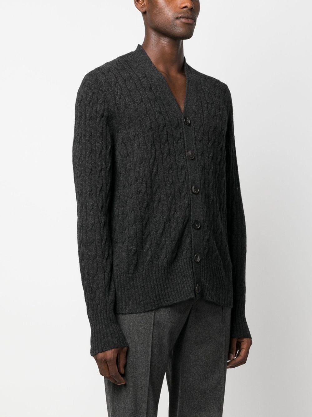 cable-knit cashmere cardigan - 3