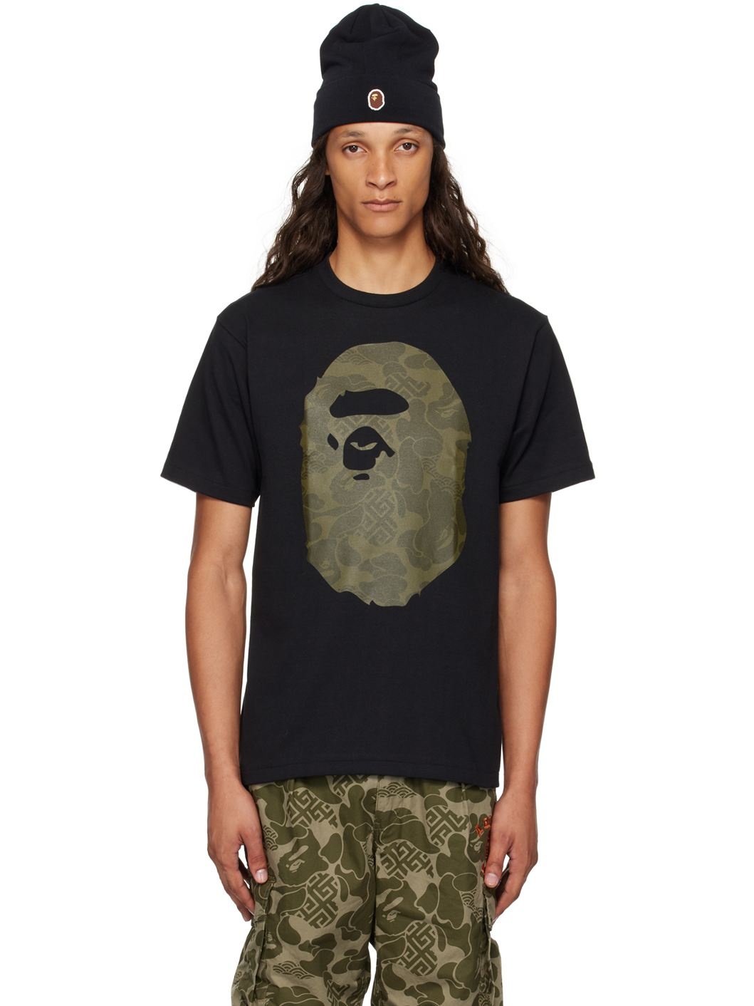 Black Asia Camo Big Ape Head T-Shirt - 1