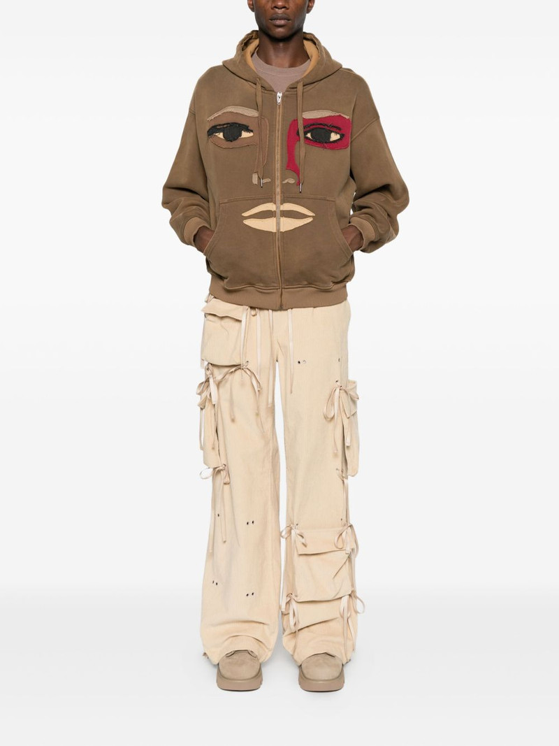 KidSuper face-appliqué zip-up hoodie outlook