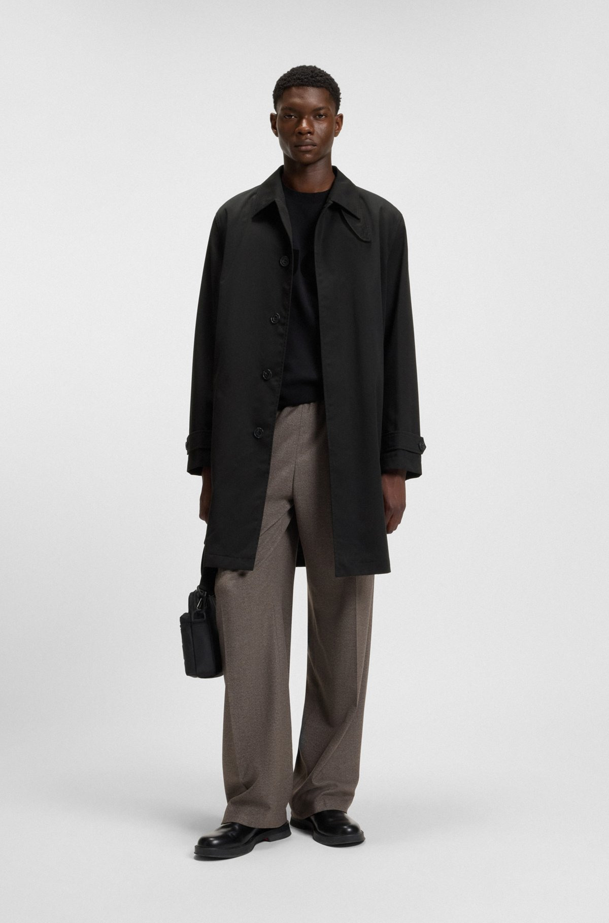REGULAR-FIT COAT IN WATER-REPELLENT GABARDINE - 2