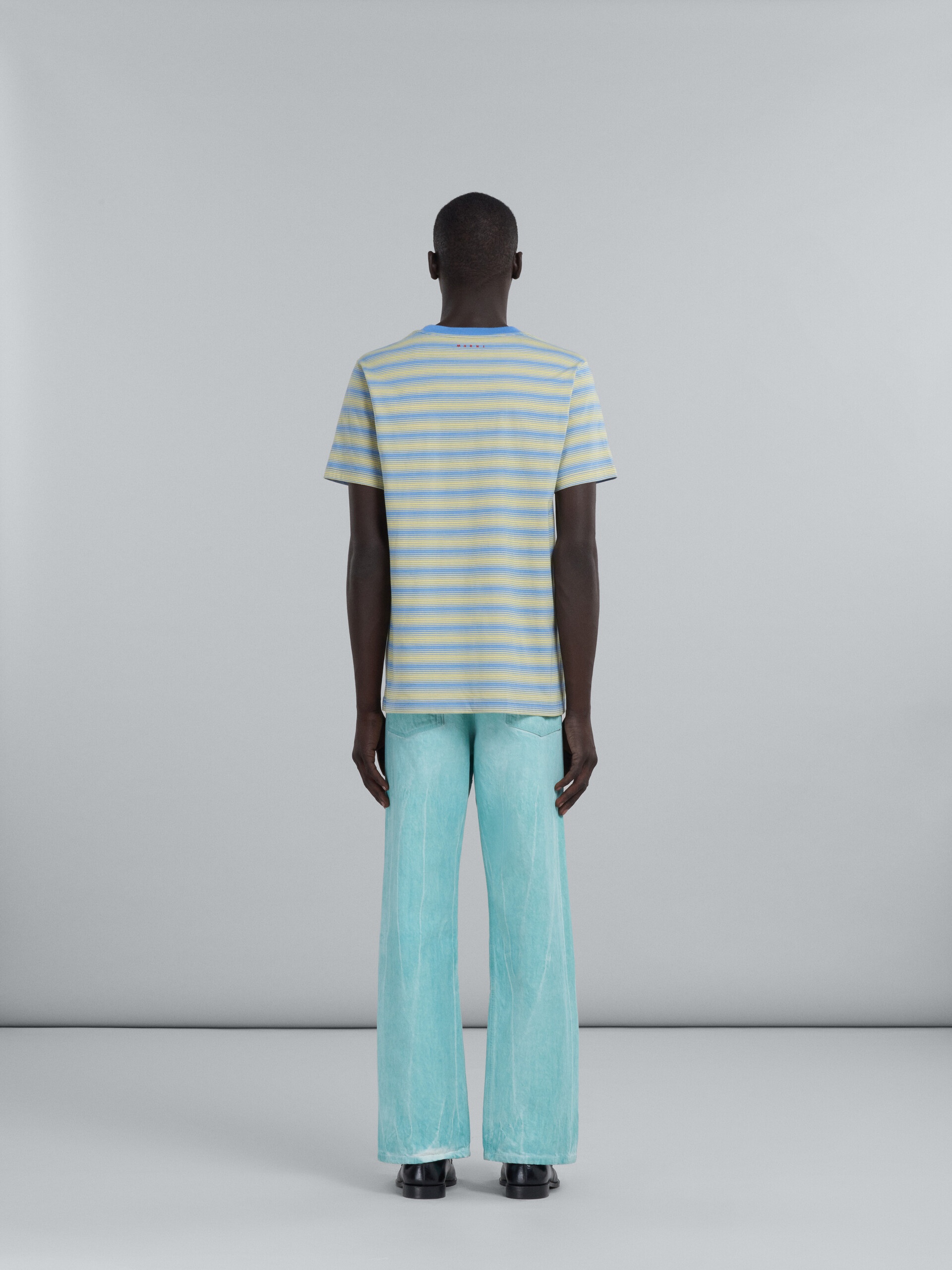 LOOSE TROUSERS IN TURQUOISE COTTON DRILL - 3