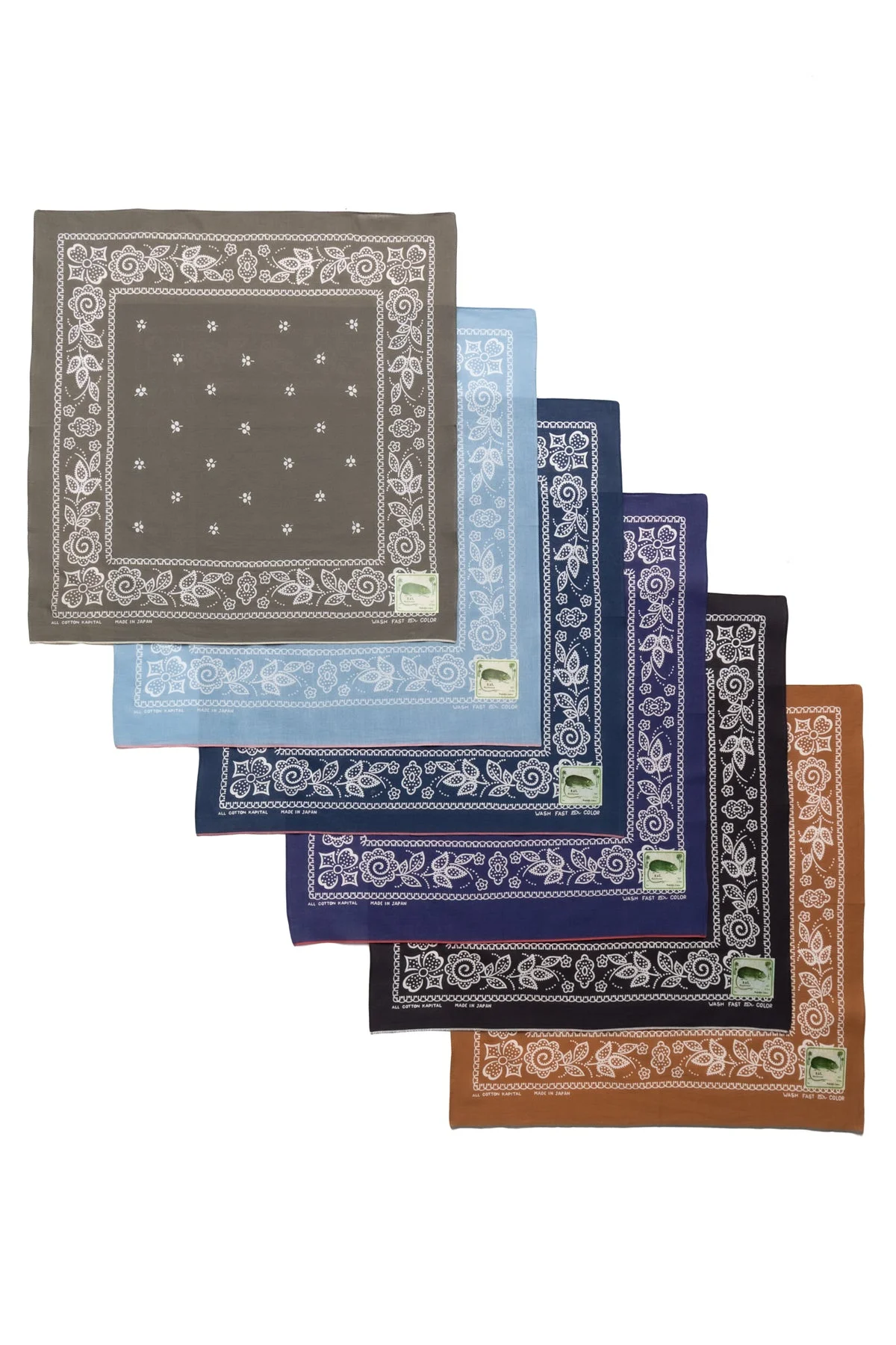 Fastcolor Selvedge Bandana (ESCARGOT FLOWER) 20x20 - 1