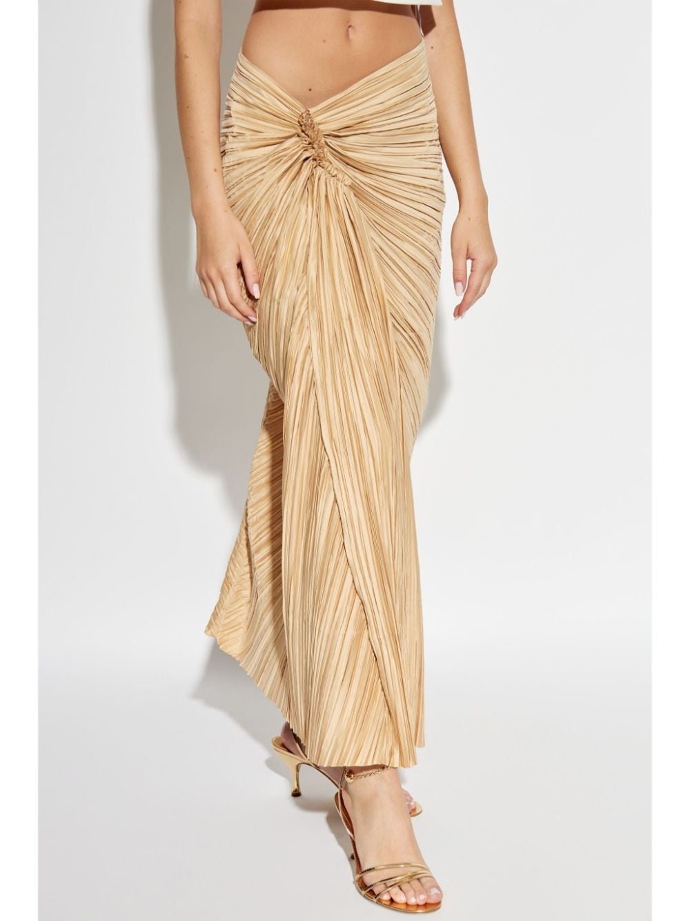 draped-detailed midi skirt - 3