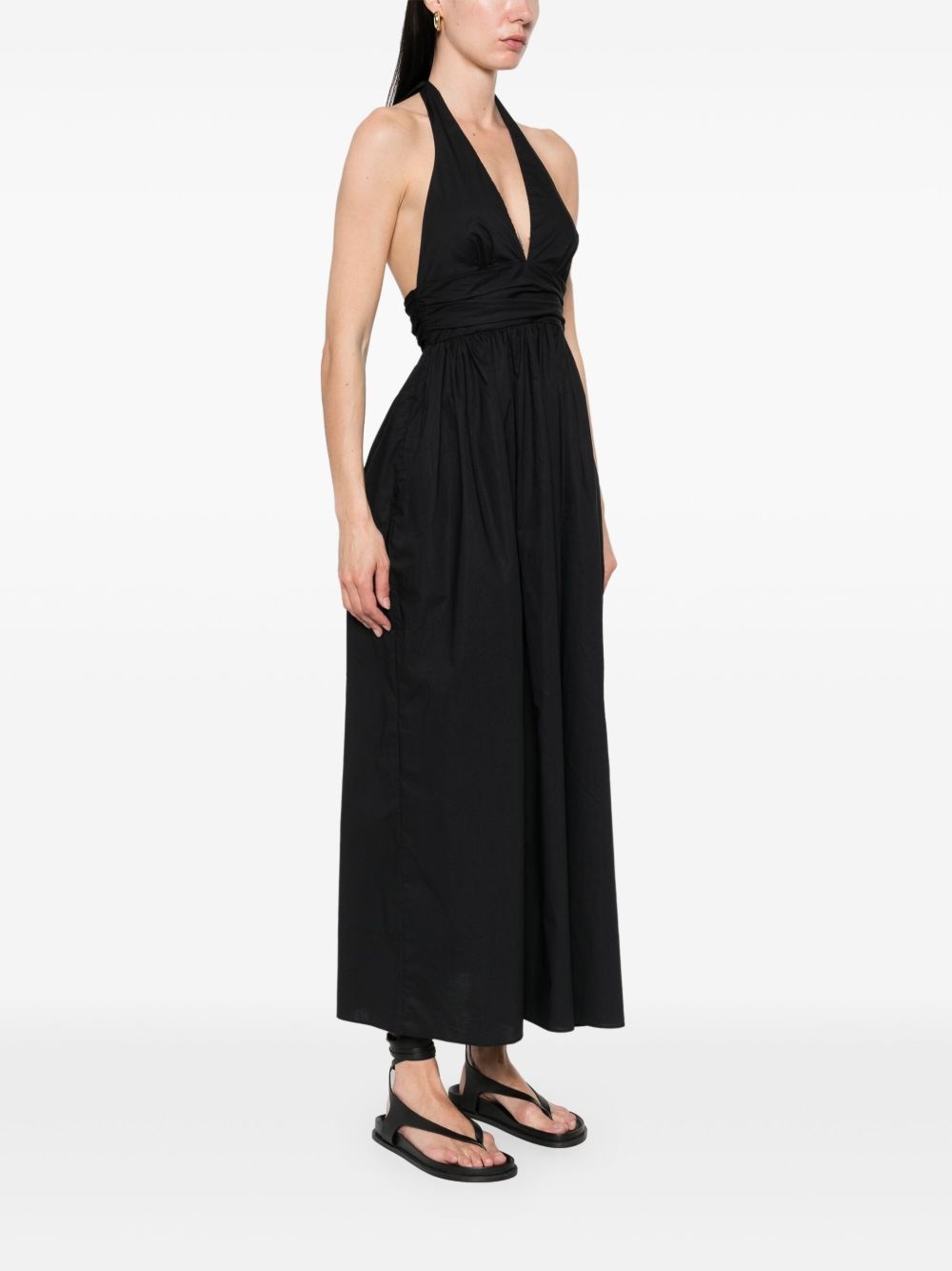 plunge halterneck midi dress - 3